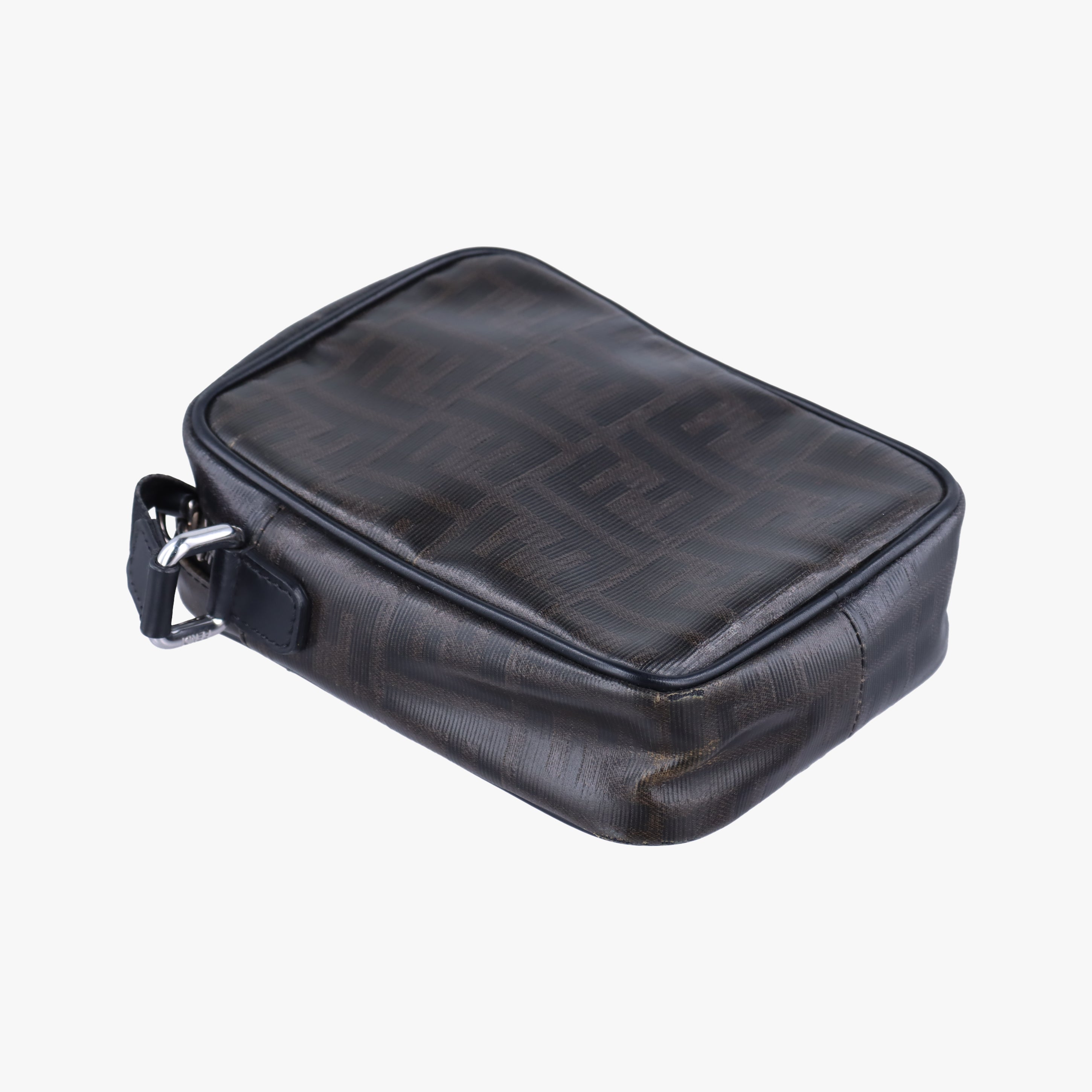 Vintage Fendi Zucca pattern small Black PVC Coated Canvas 7VA456 shoulderbag | stylenewstar