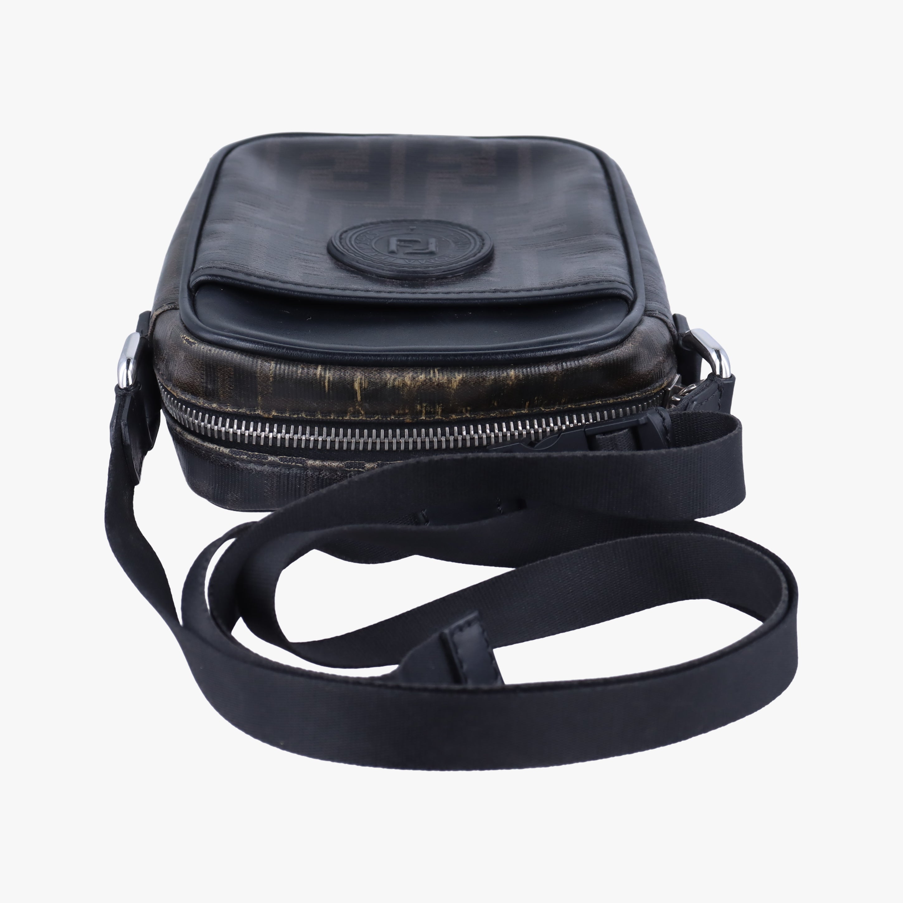 Vintage Fendi Zucca pattern small Black PVC Coated Canvas 7VA456 shoulderbag | stylenewstar