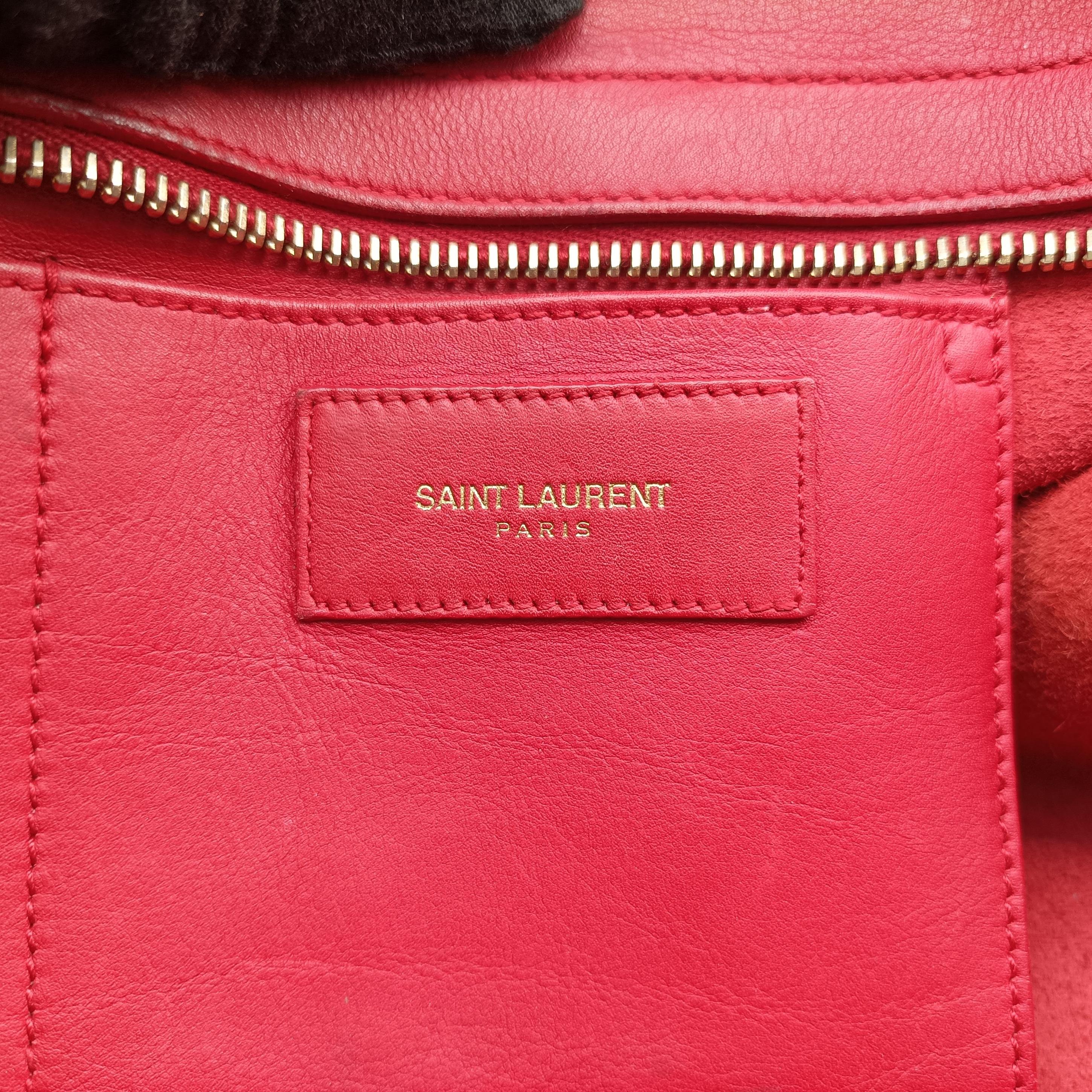 Vintage Yves Saint Laurent Y Ligne Petit Cabas Red Leather 311210 shoulderbag | stylenewstar