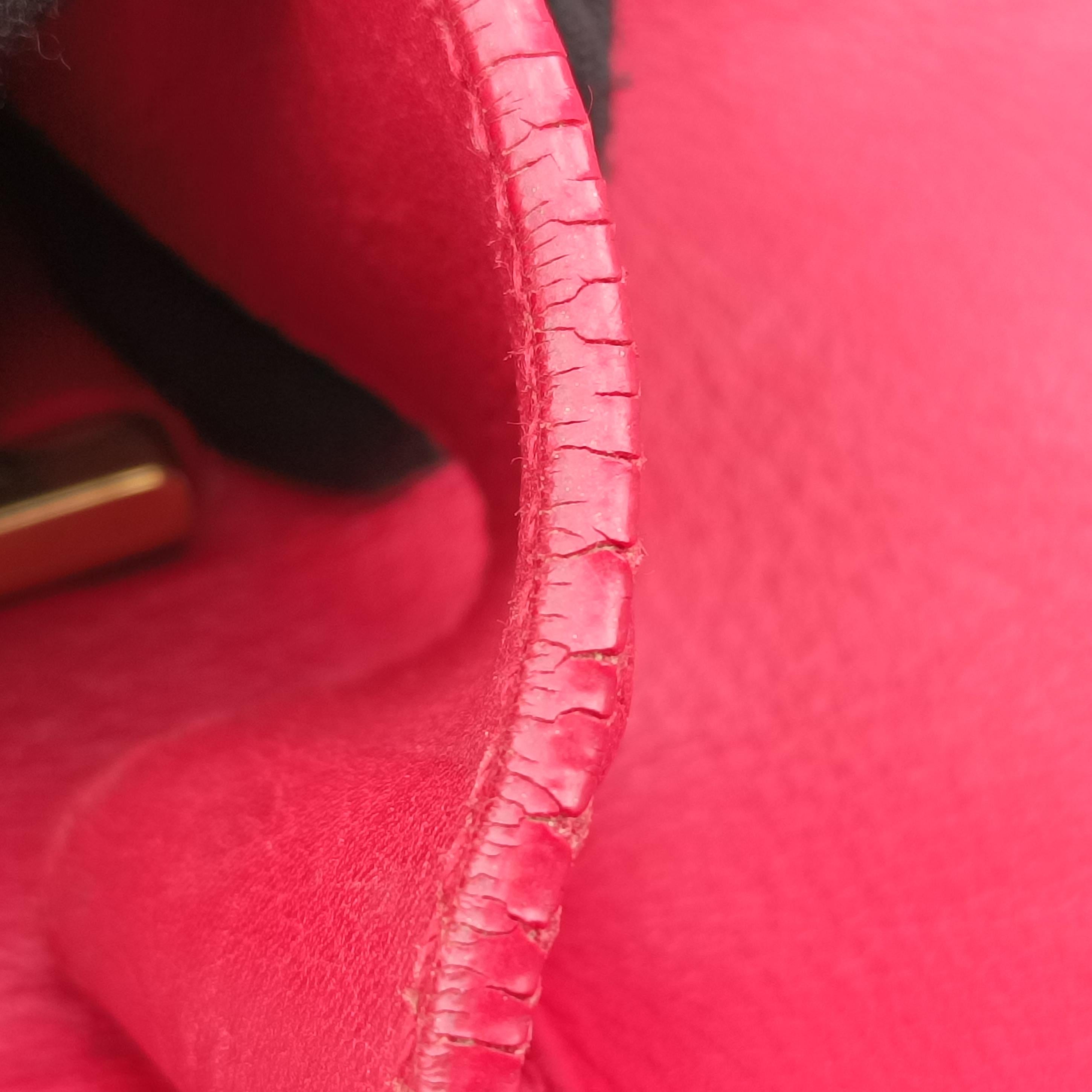 Vintage Yves Saint Laurent Y Ligne Petit Cabas Red Leather 311210 shoulderbag | stylenewstar