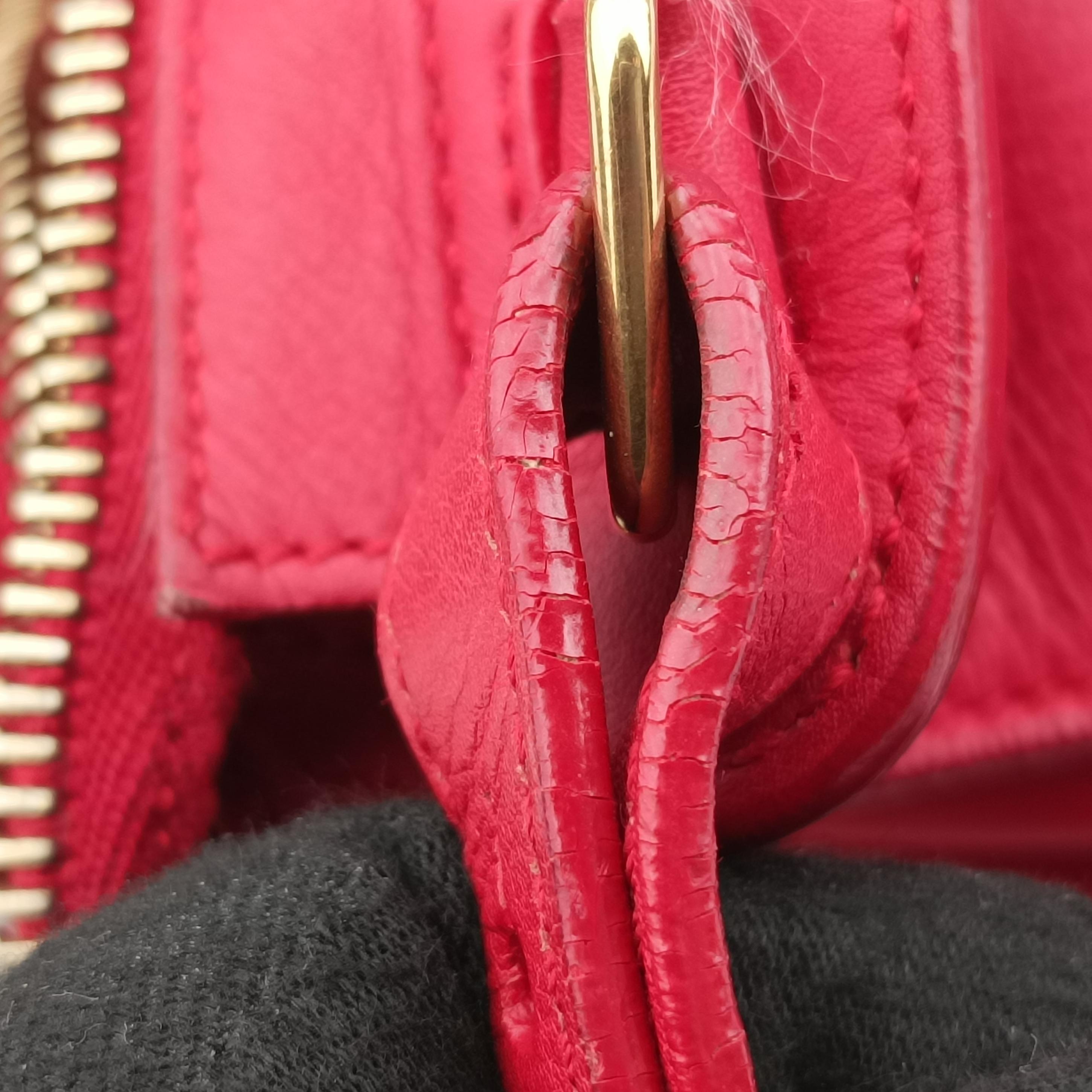 Vintage Yves Saint Laurent Y Ligne Petit Cabas Red Leather 311210 shoulderbag | stylenewstar