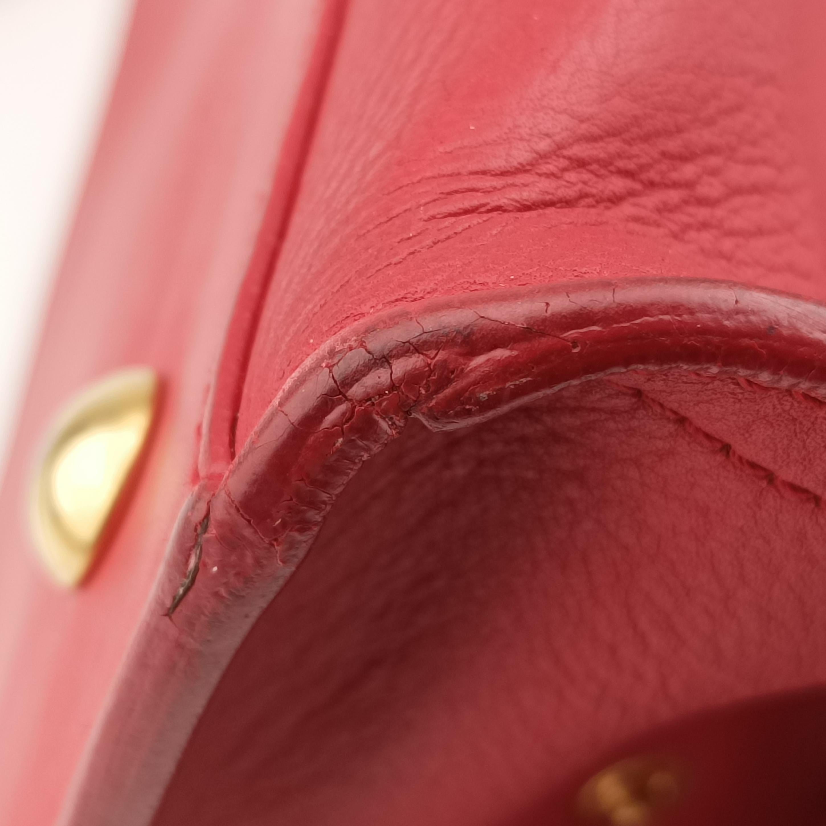 Vintage Yves Saint Laurent Y Ligne Petit Cabas Red Leather 311210 shoulderbag | stylenewstar