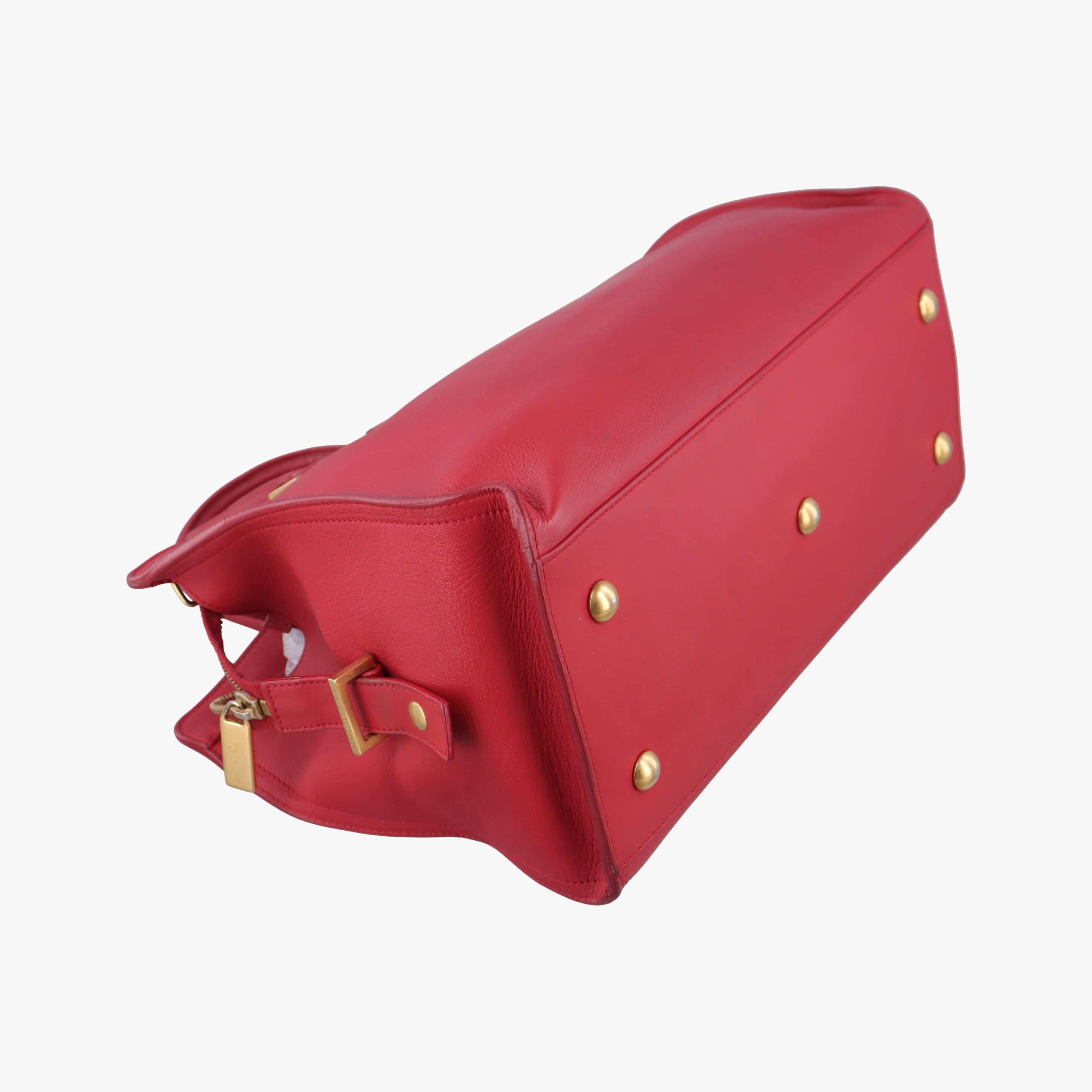 Vintage Yves Saint Laurent Y Ligne Petit Cabas Red Leather 311210 shoulderbag | stylenewstar