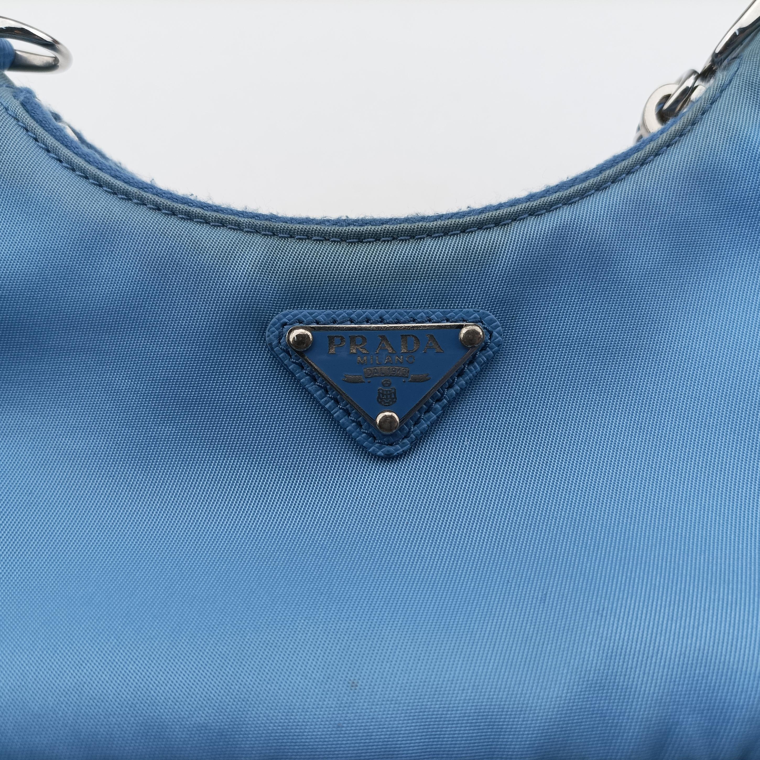 Pre-owned Prada Re-Edition Nylon Mini white nylon 1TT122 shoulderbag | stylenewstar
