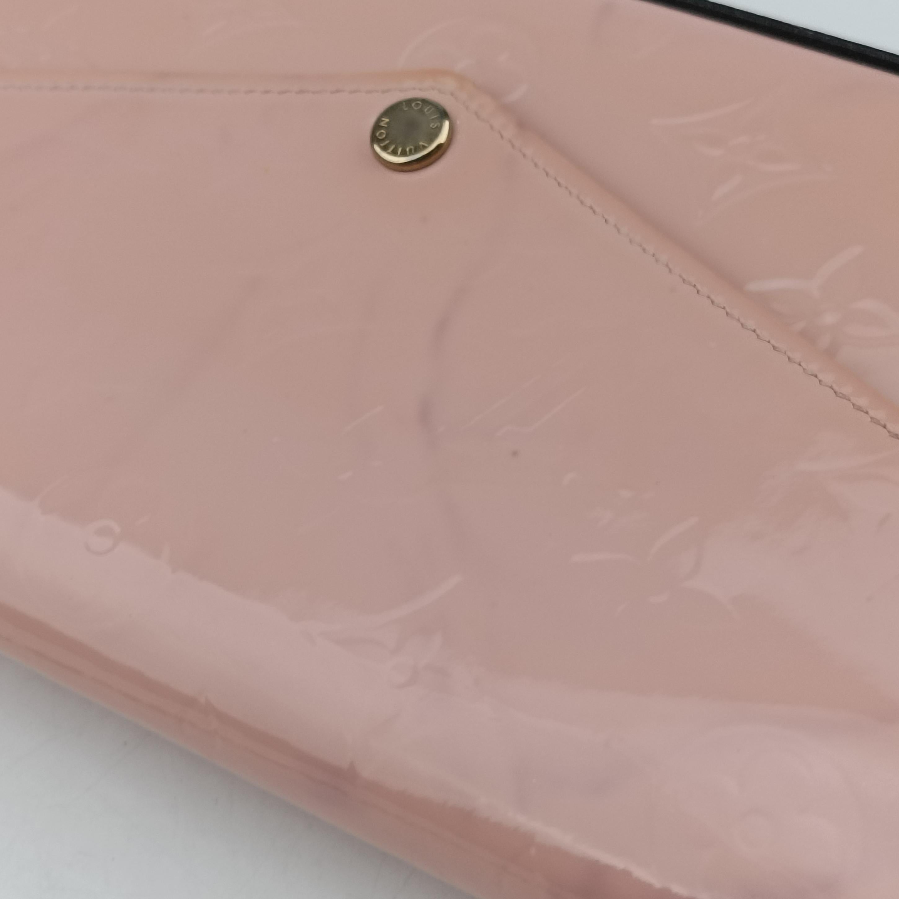 Pre-owned Louis Vuitton Pochette Felicie Rose Ballerine Monogram Vernis MI4179 shoulderbag | stylenewstar