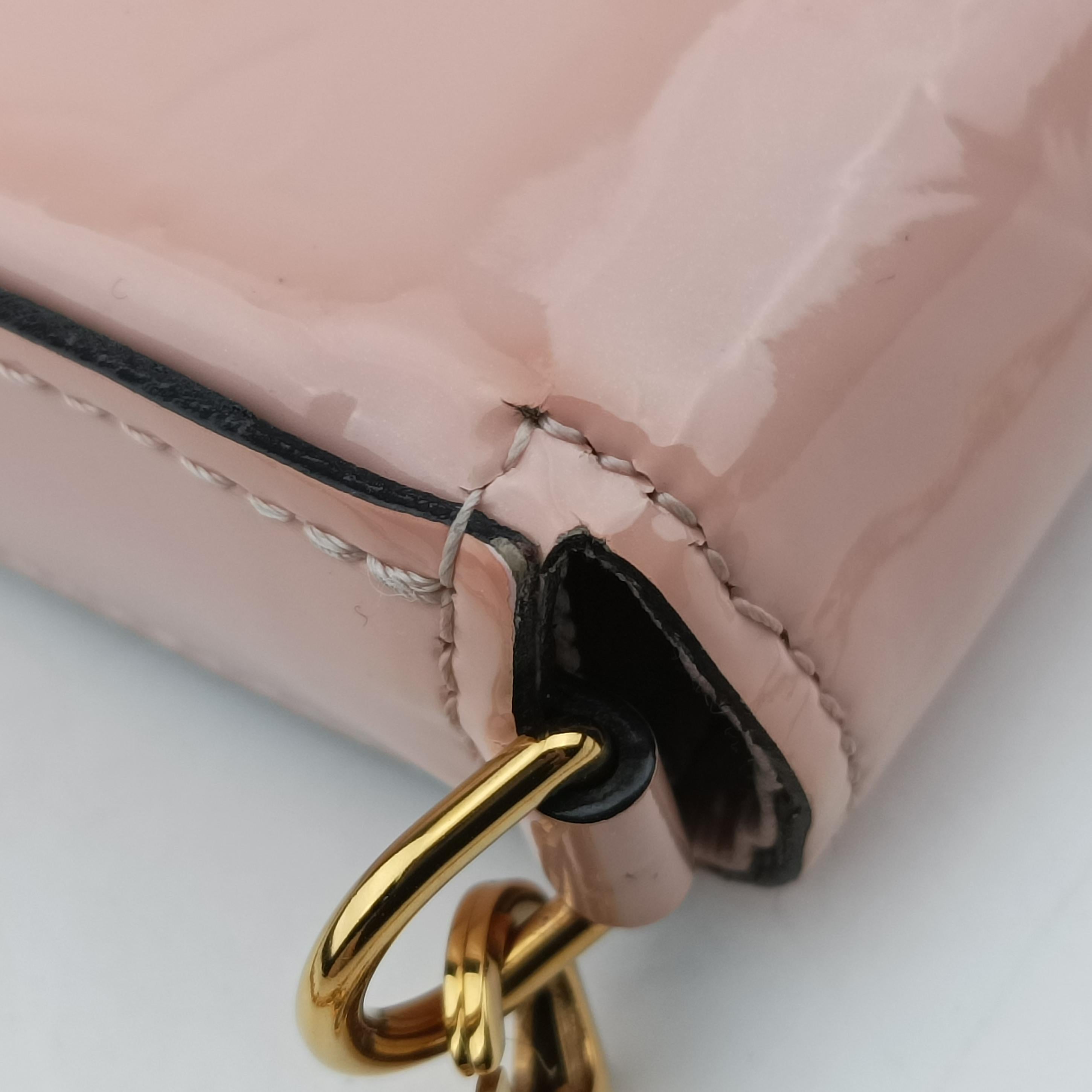 Pre-owned Louis Vuitton Pochette Felicie Rose Ballerine Monogram Vernis MI4179 shoulderbag | stylenewstar
