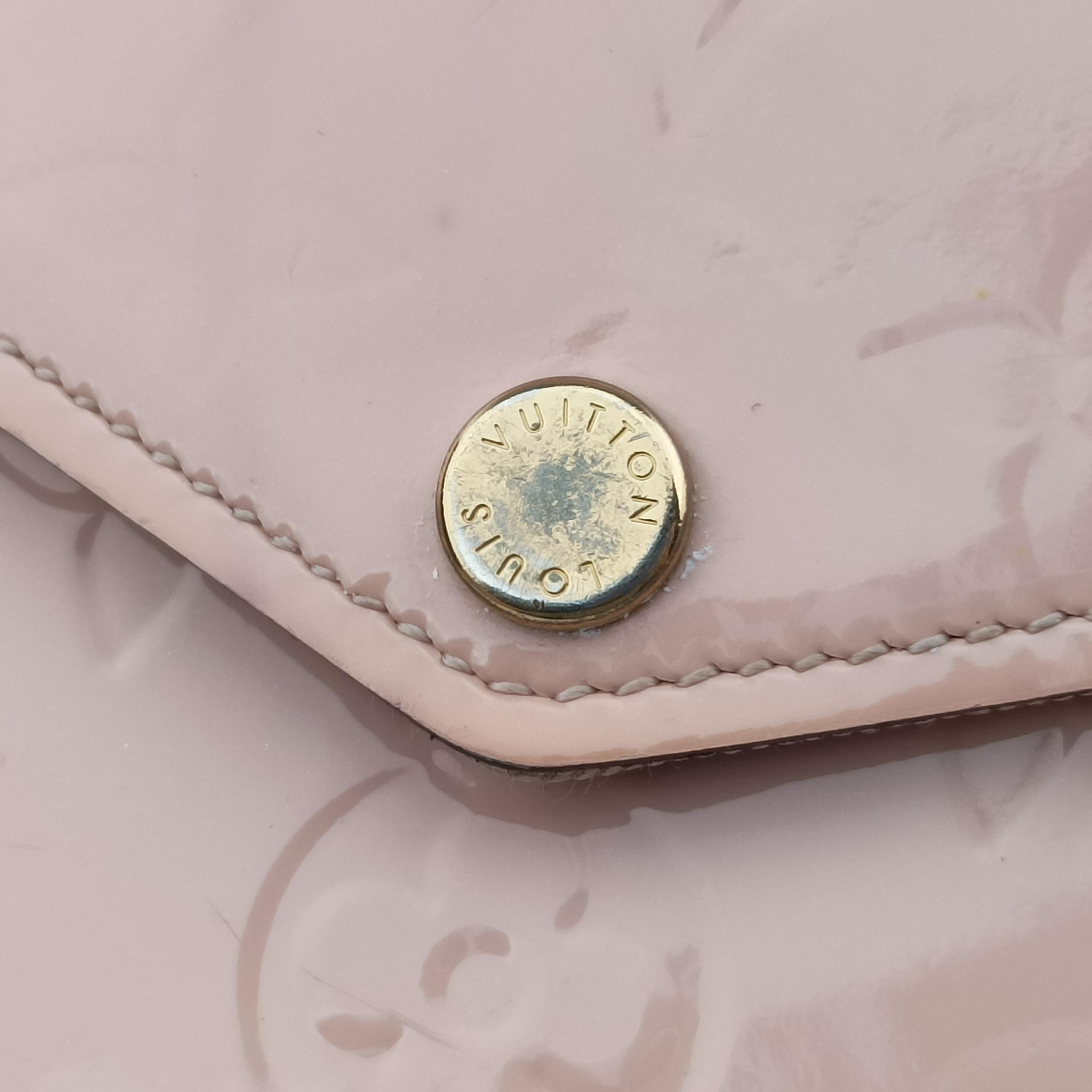 Pre-owned Louis Vuitton Pochette Felicie Rose Ballerine Monogram Vernis MI4179 shoulderbag | stylenewstar