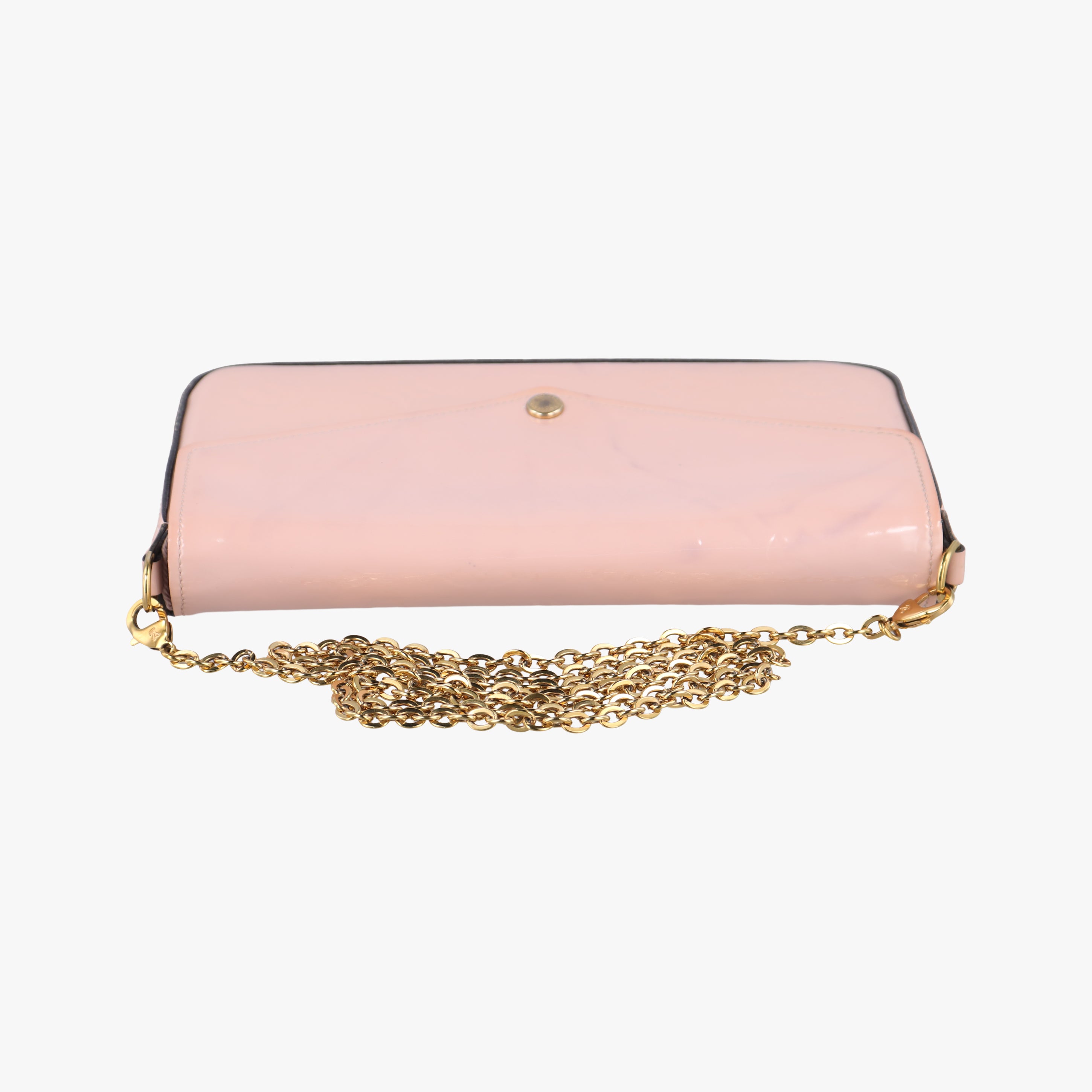 Pre-owned Louis Vuitton Pochette Felicie Rose Ballerine Monogram Vernis MI4179 shoulderbag | stylenewstar