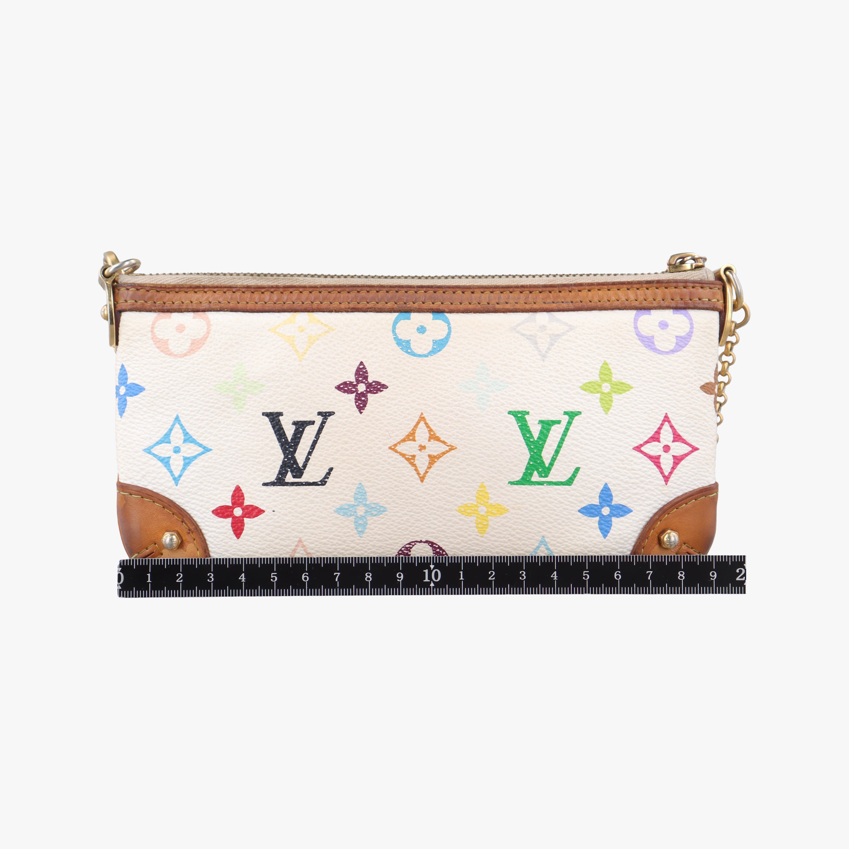 Pre-owned Louis Vuitton Pochette Mira MM Accessory Pouch white Monogram Multicolor M60096 shoulderbag | stylenewstar