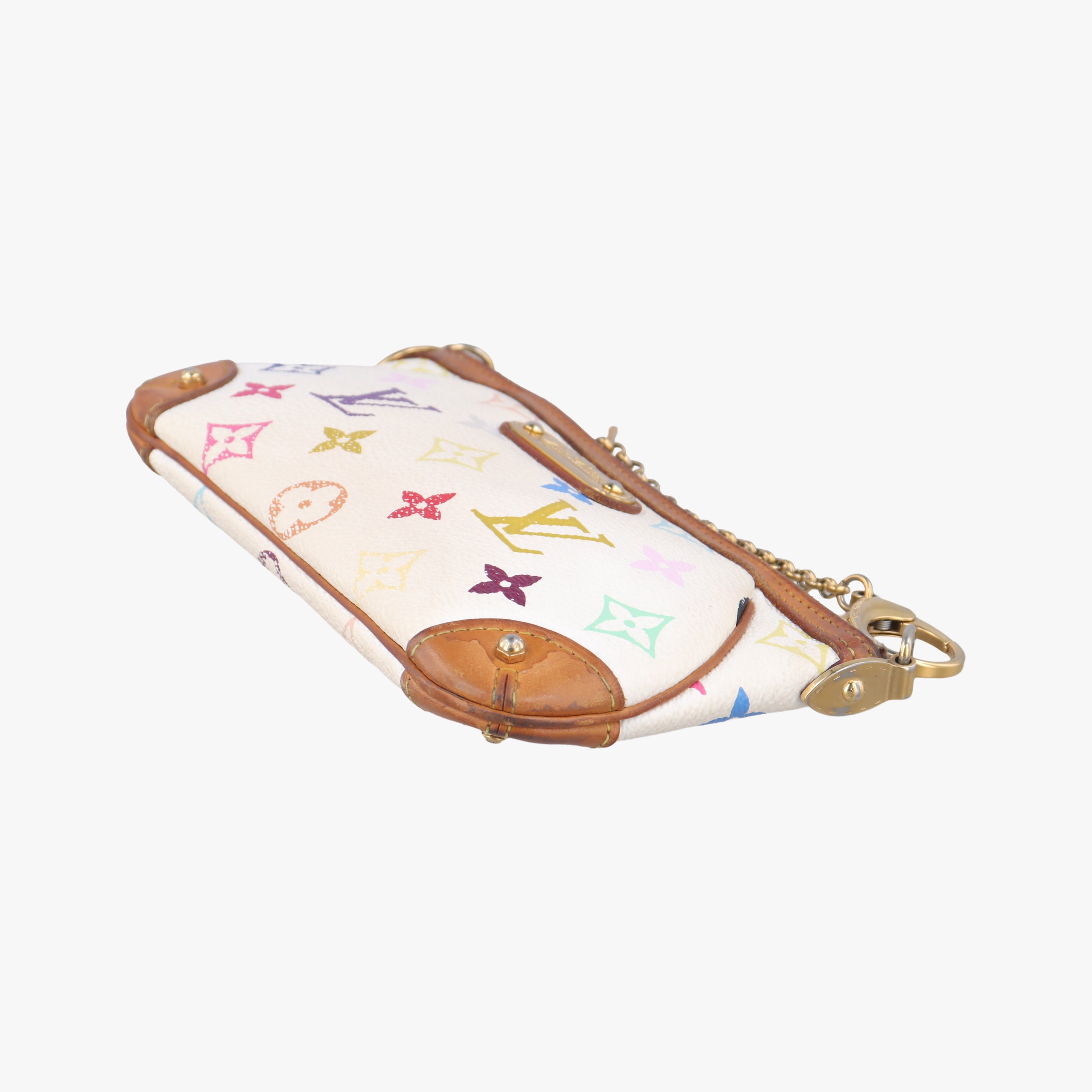 Pre-owned Louis Vuitton Pochette Mira MM Accessory Pouch white Monogram Multicolor M60096 shoulderbag | stylenewstar