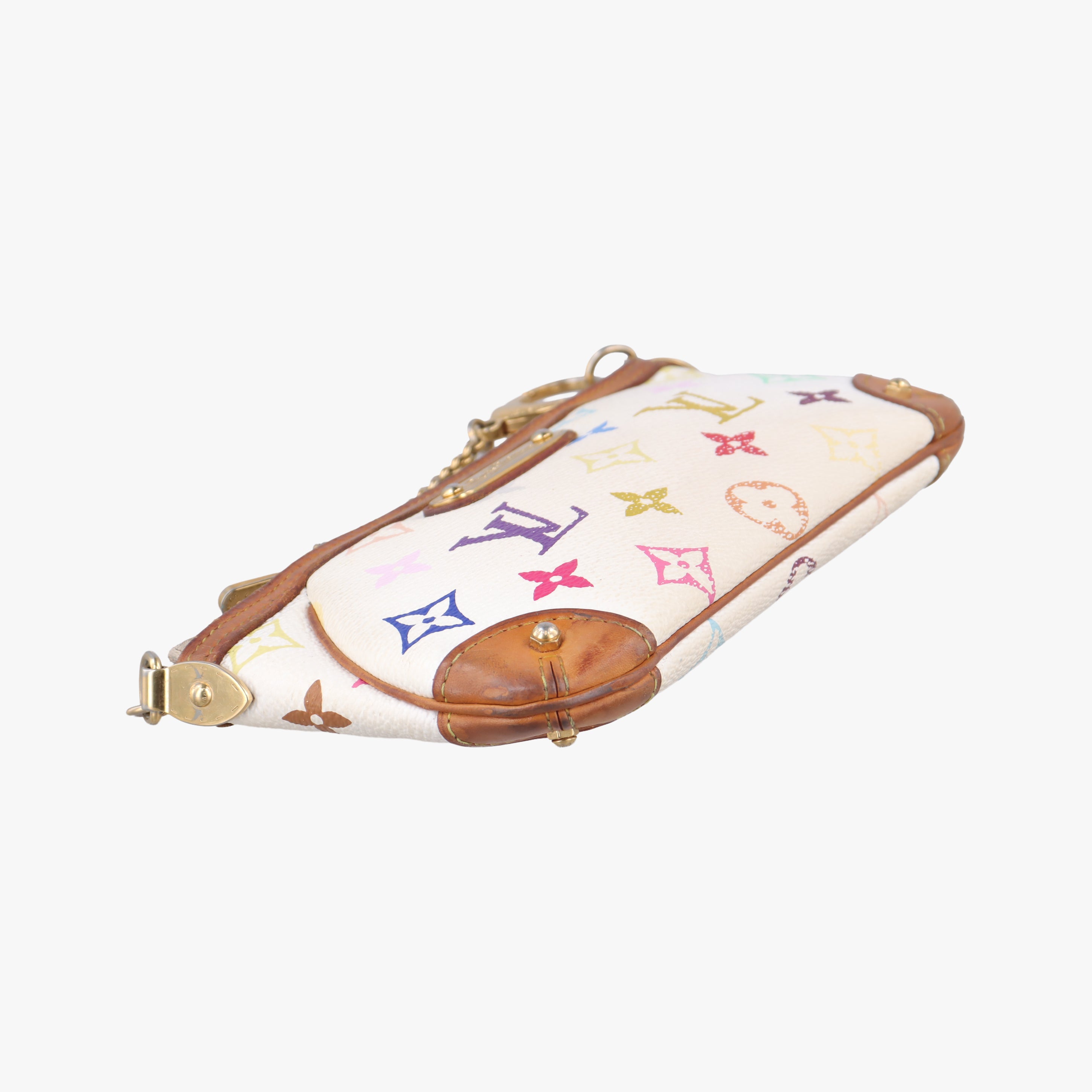 Pre-owned Louis Vuitton Pochette Mira MM Accessory Pouch white Monogram Multicolor M60096 shoulderbag | stylenewstar