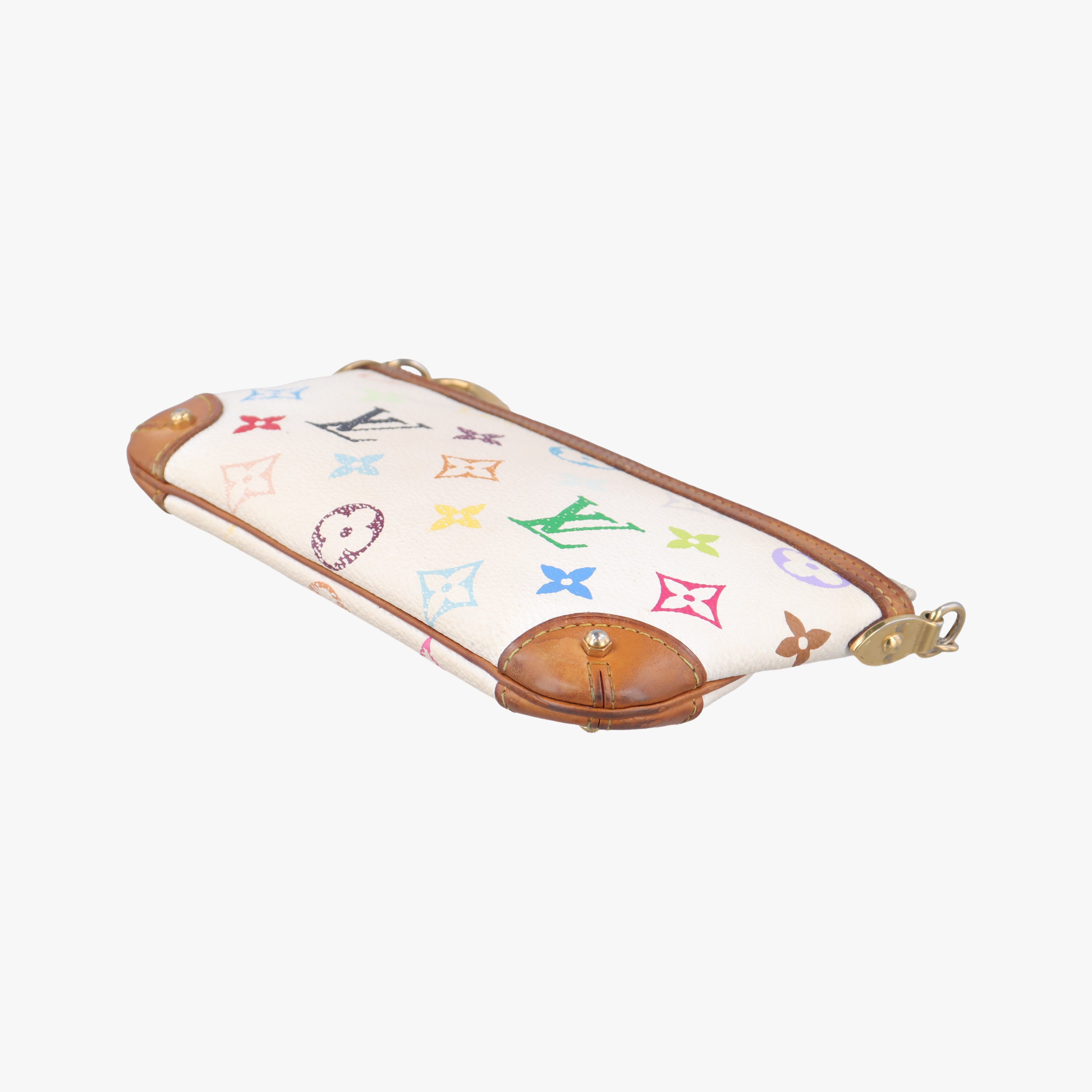 Pre-owned Louis Vuitton Pochette Mira MM Accessory Pouch white Monogram Multicolor M60096 shoulderbag | stylenewstar