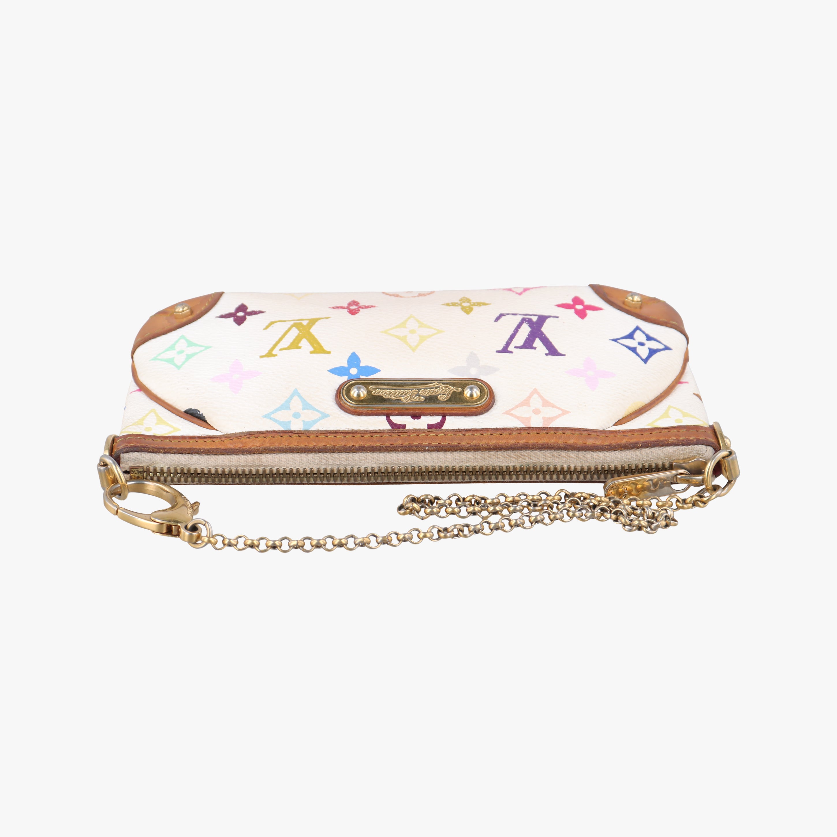 Pre-owned Louis Vuitton Pochette Mira MM Accessory Pouch white Monogram Multicolor M60096 shoulderbag | stylenewstar