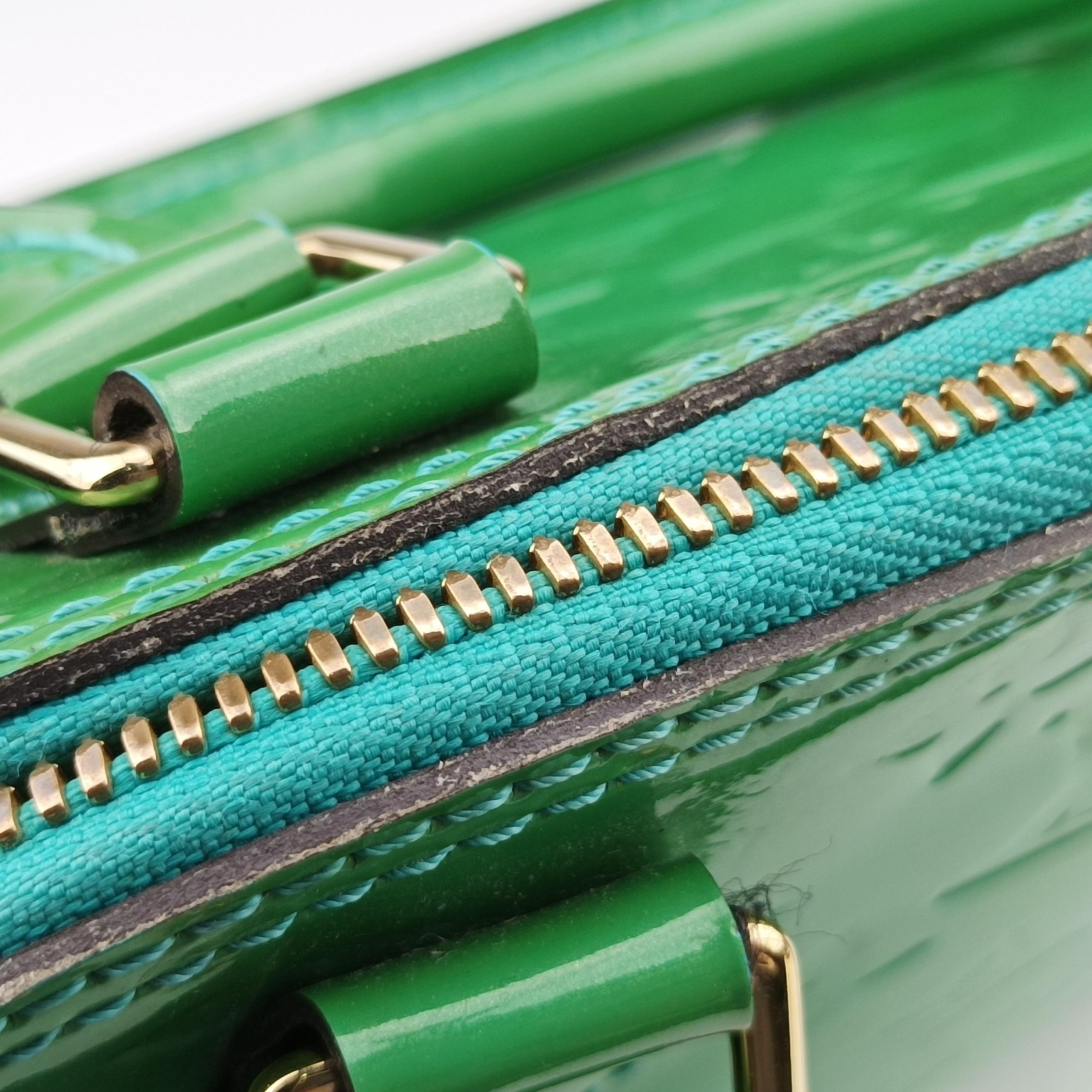 Pre-owned Louis Vuitton Alma BB Blue Lagon Vernis M91696 shoulderbag | stylenewstar