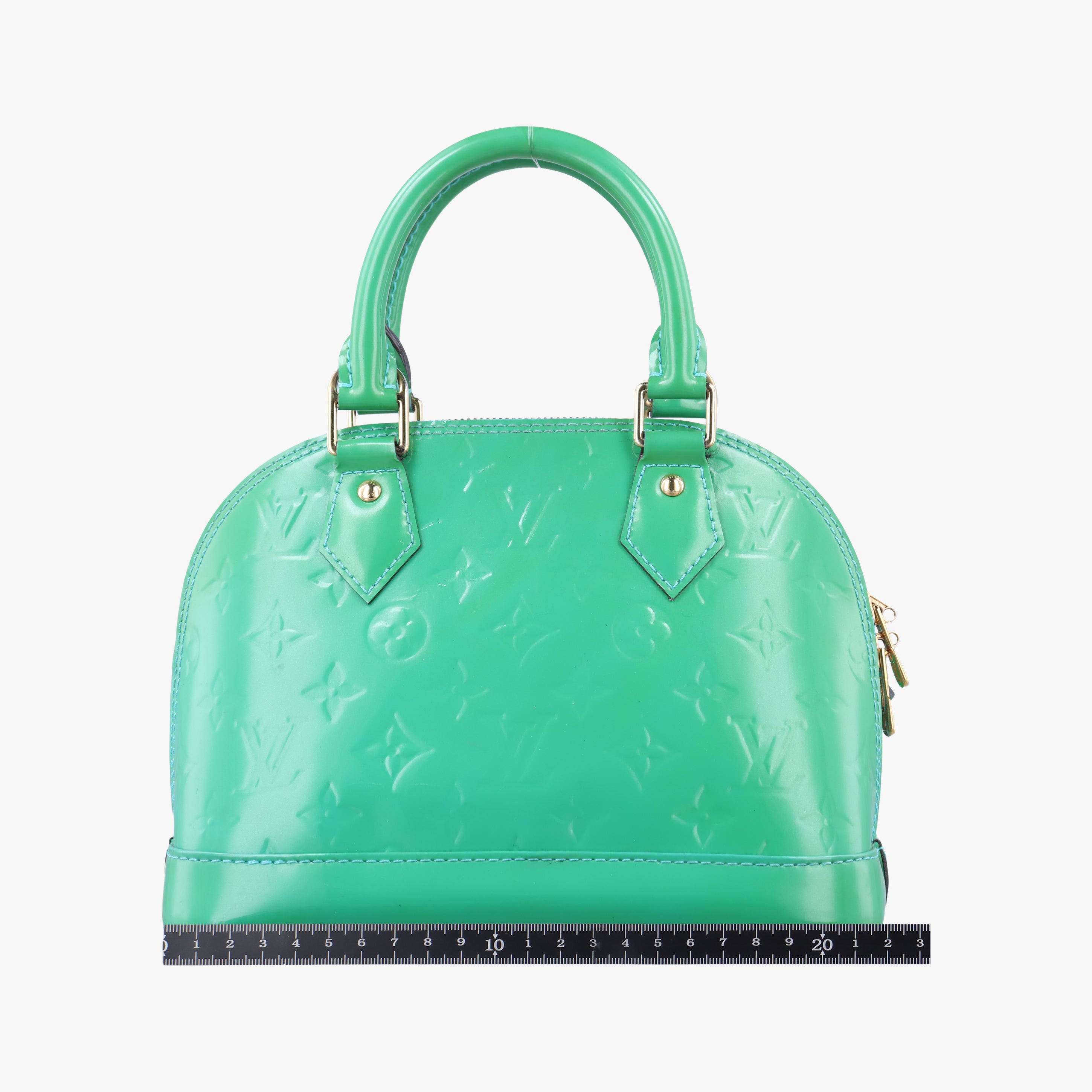 Pre-owned Louis Vuitton Alma BB Blue Lagon Vernis M91696 shoulderbag | stylenewstar