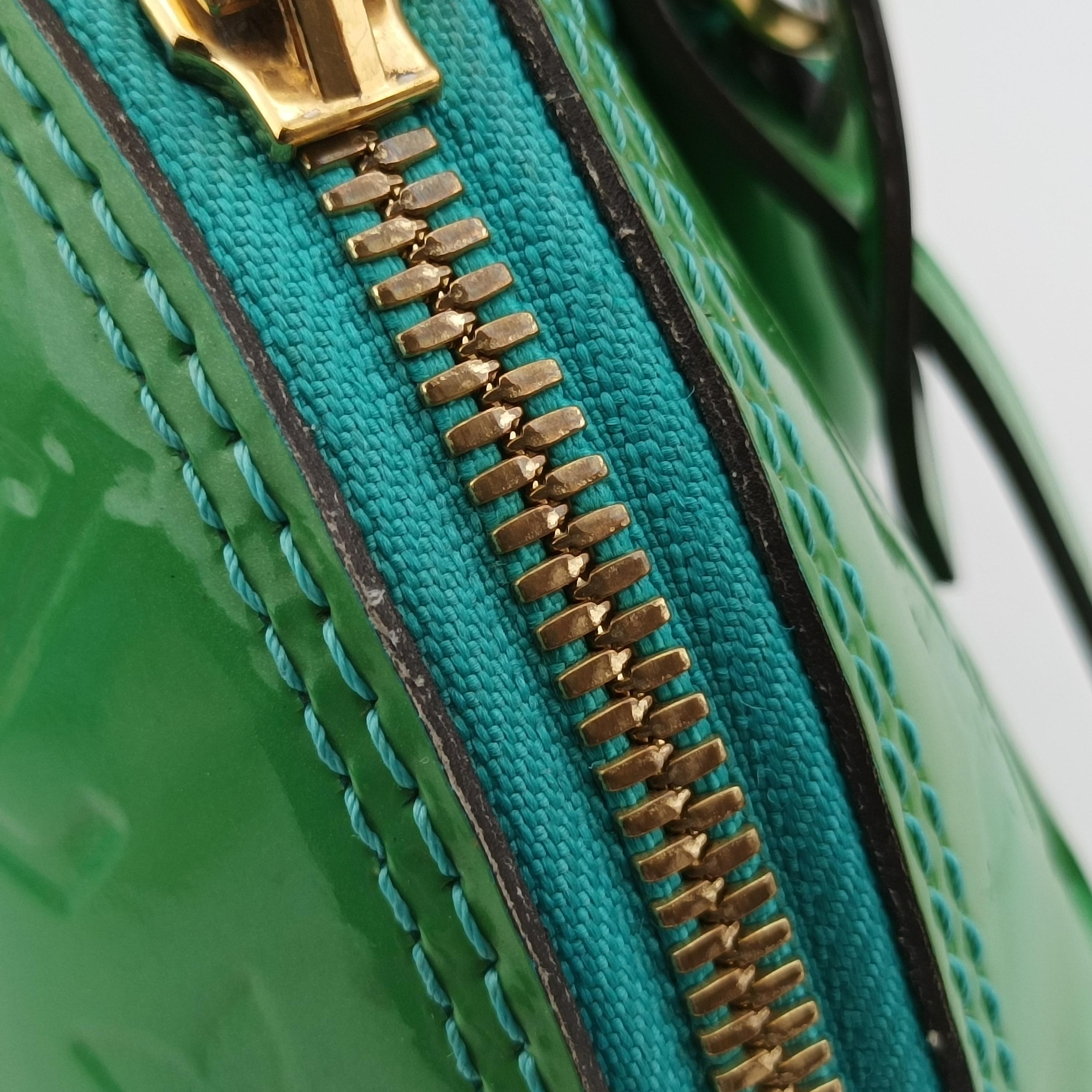 Pre-owned Louis Vuitton Alma BB Blue Lagon Vernis M91696 shoulderbag | stylenewstar