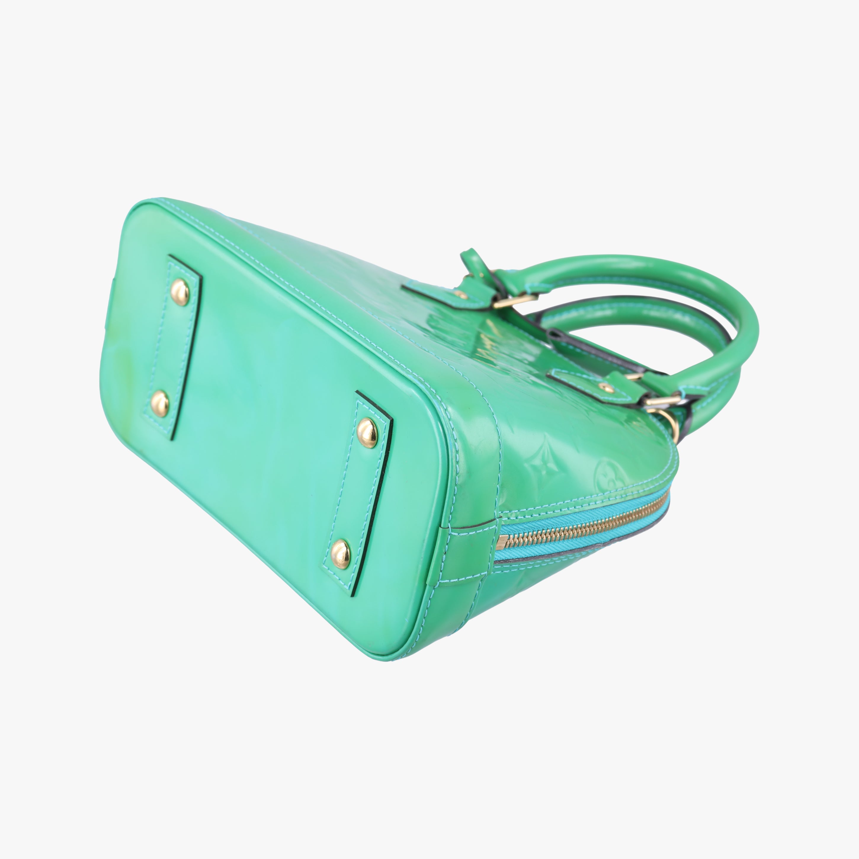 Pre-owned Louis Vuitton Alma BB Blue Lagon Vernis M91696 shoulderbag | stylenewstar