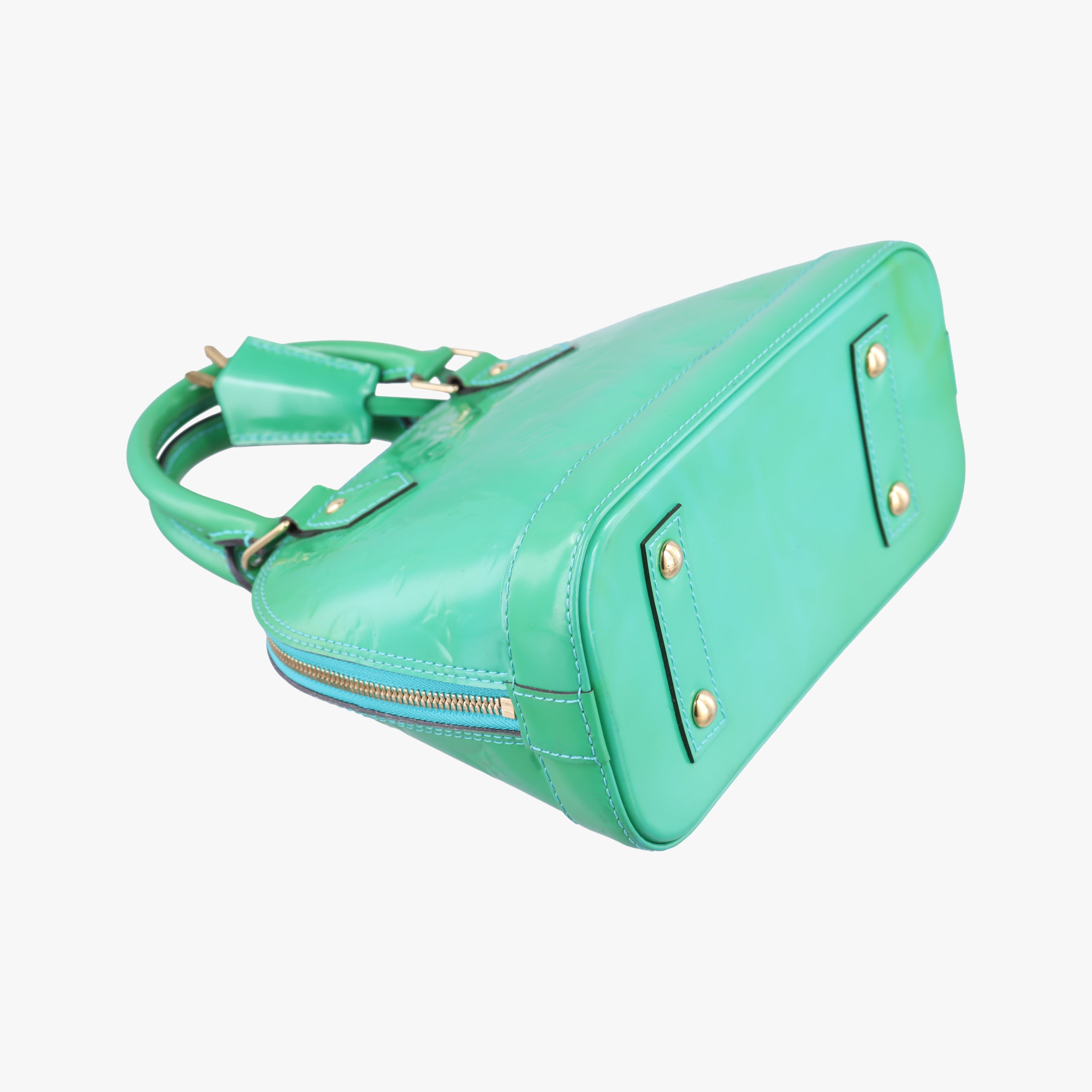 Pre-owned Louis Vuitton Alma BB Blue Lagon Vernis M91696 shoulderbag | stylenewstar