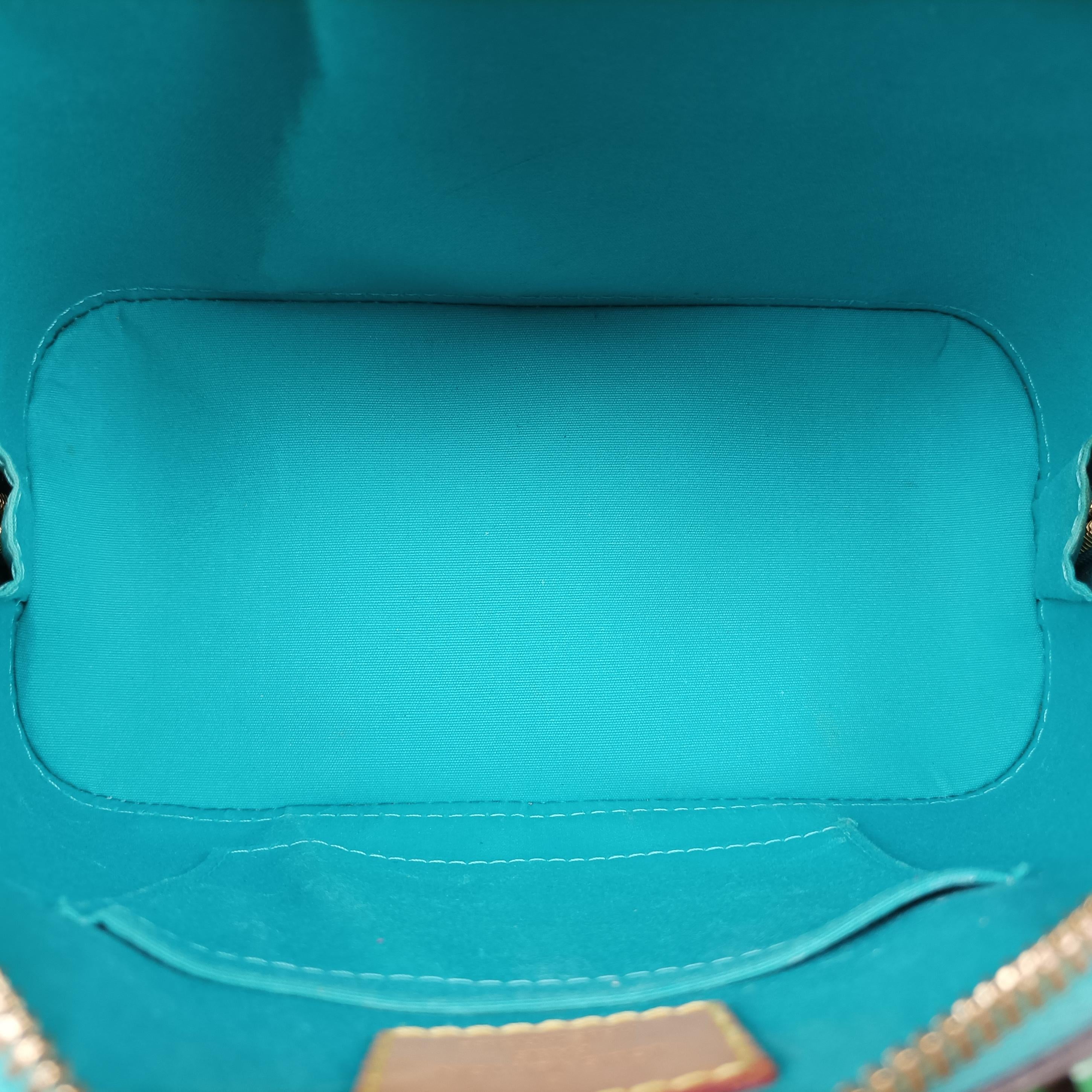 Pre-owned Louis Vuitton Alma BB Blue Lagon Vernis M91696 shoulderbag | stylenewstar