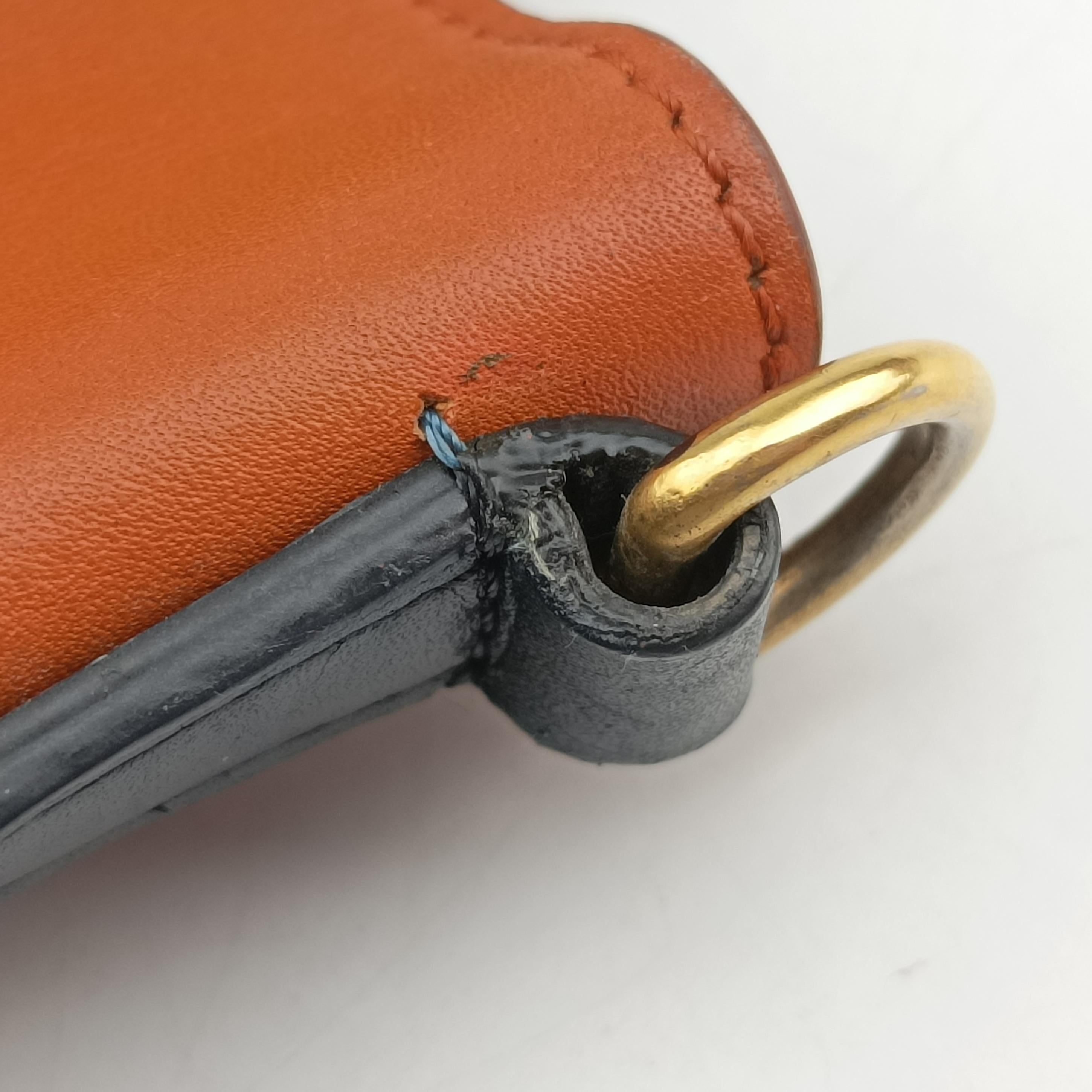 Pre-owned Celine luggage nano shopper Orange×black Leather  shoulderbag | stylenewstar