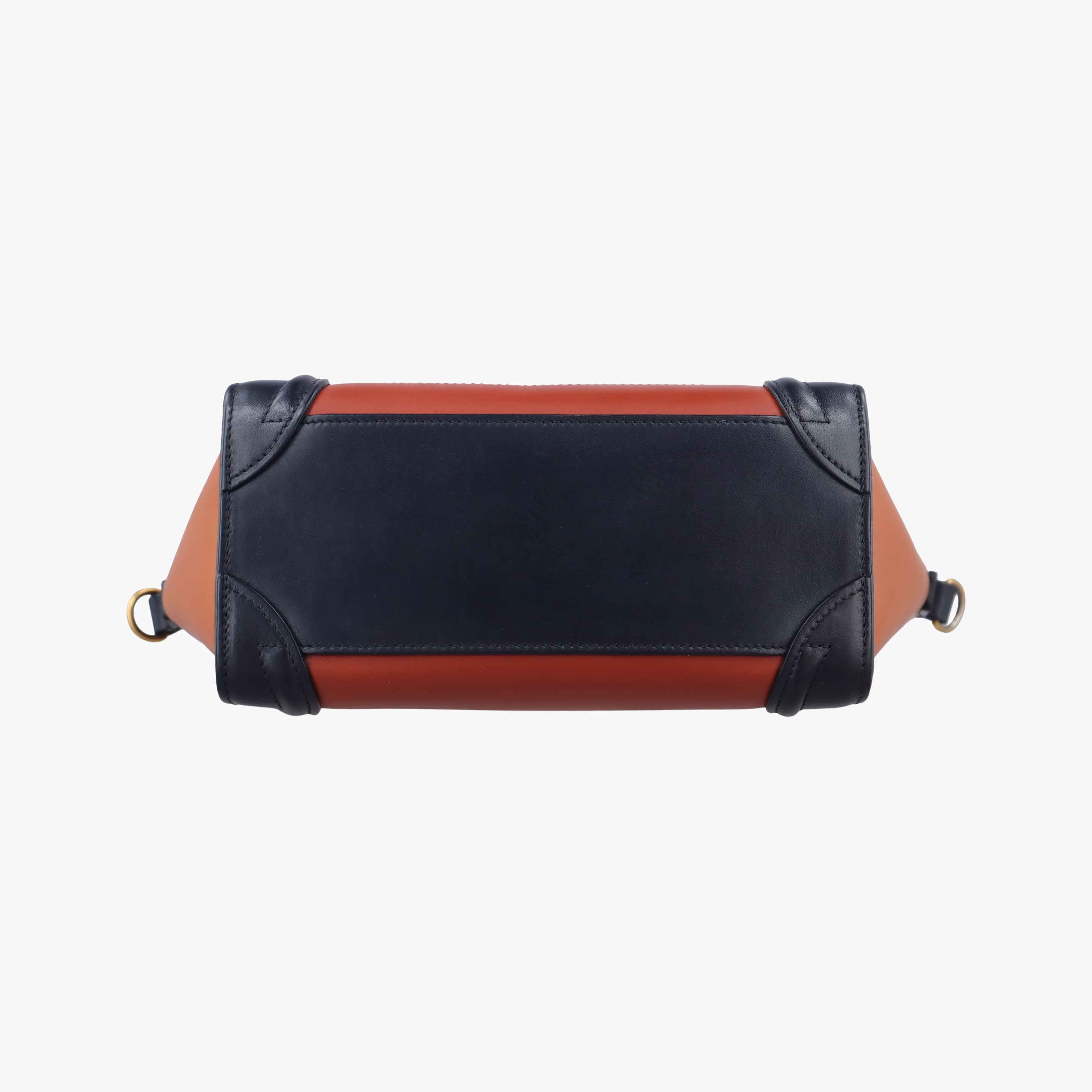 Pre-owned Celine luggage nano shopper Orange×black Leather  shoulderbag | stylenewstar
