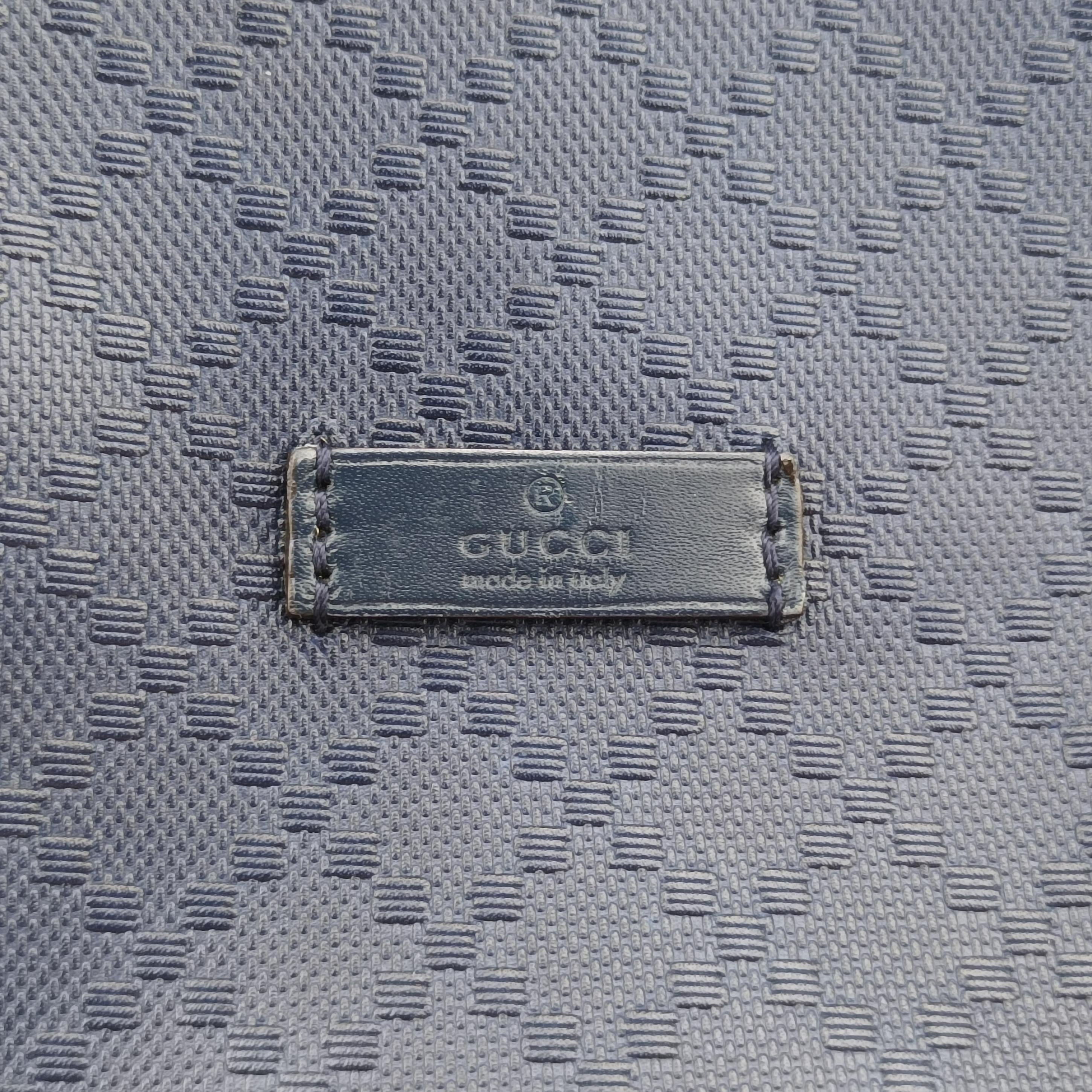 Pre-owned Gucci Bright Diamante Bucket Navy Leather 354228 shoulderbag | stylenewstar