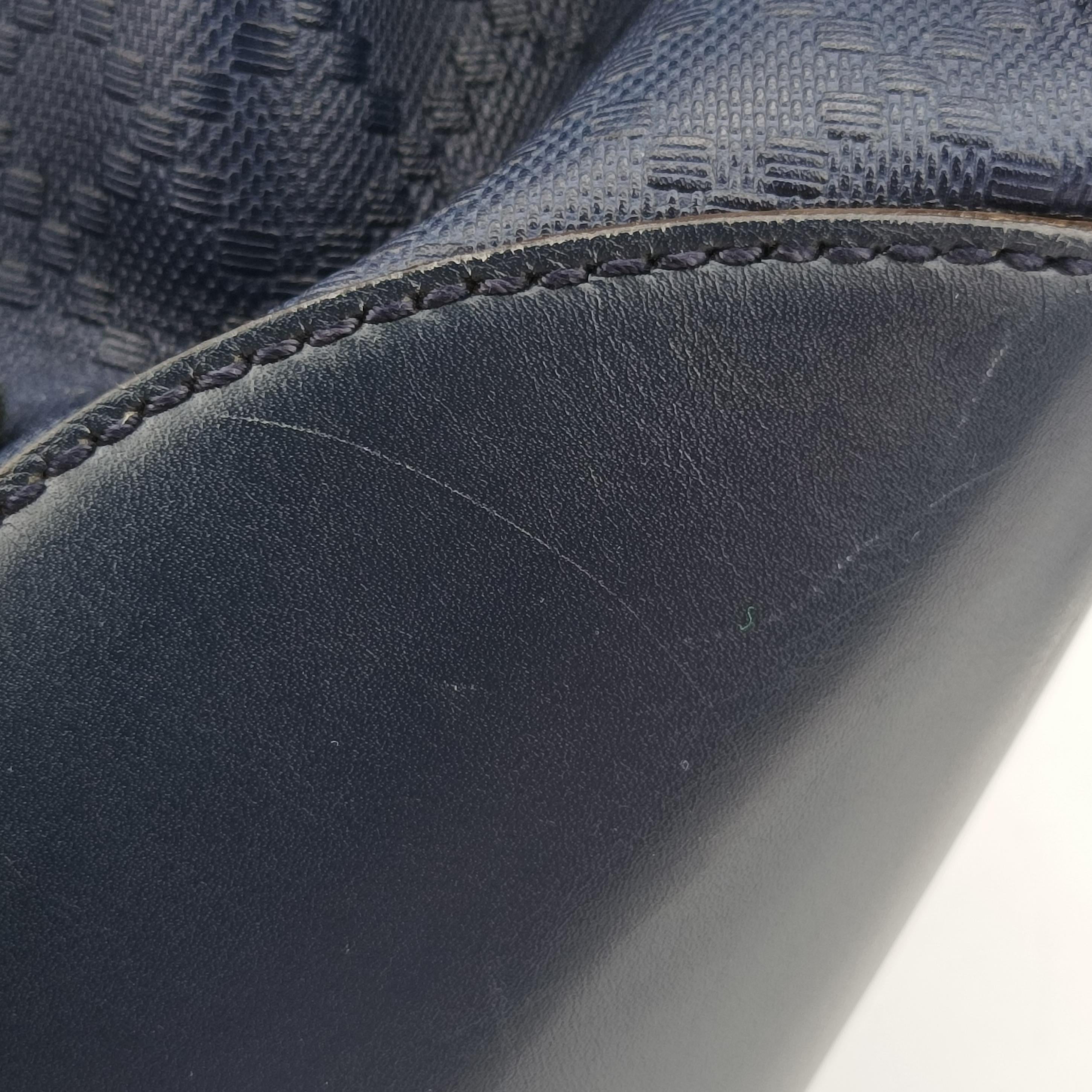 Pre-owned Gucci Bright Diamante Bucket Navy Leather 354228 shoulderbag | stylenewstar