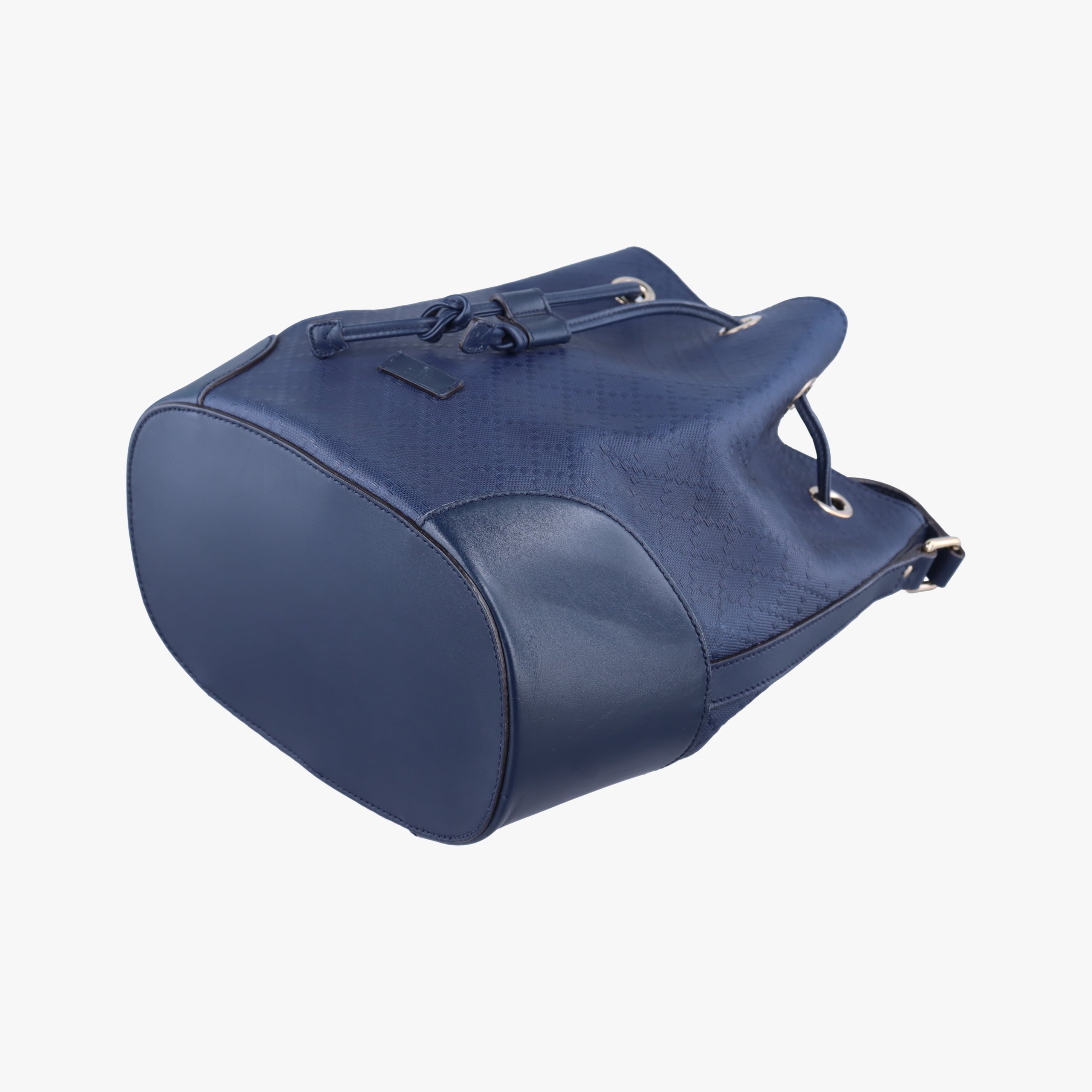 Pre-owned Gucci Bright Diamante Bucket Navy Leather 354228 shoulderbag | stylenewstar