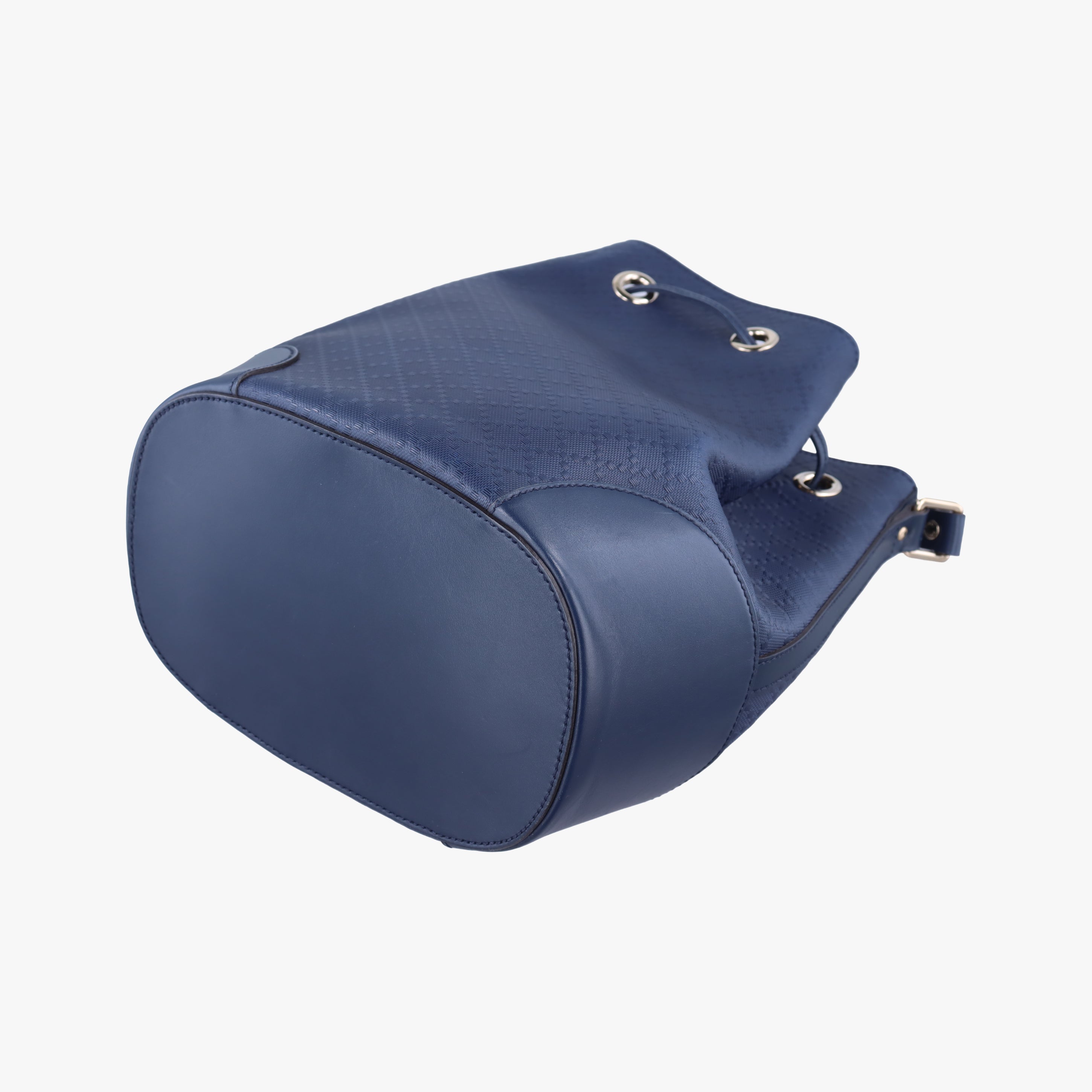 Pre-owned Gucci Bright Diamante Bucket Navy Leather 354228 shoulderbag | stylenewstar