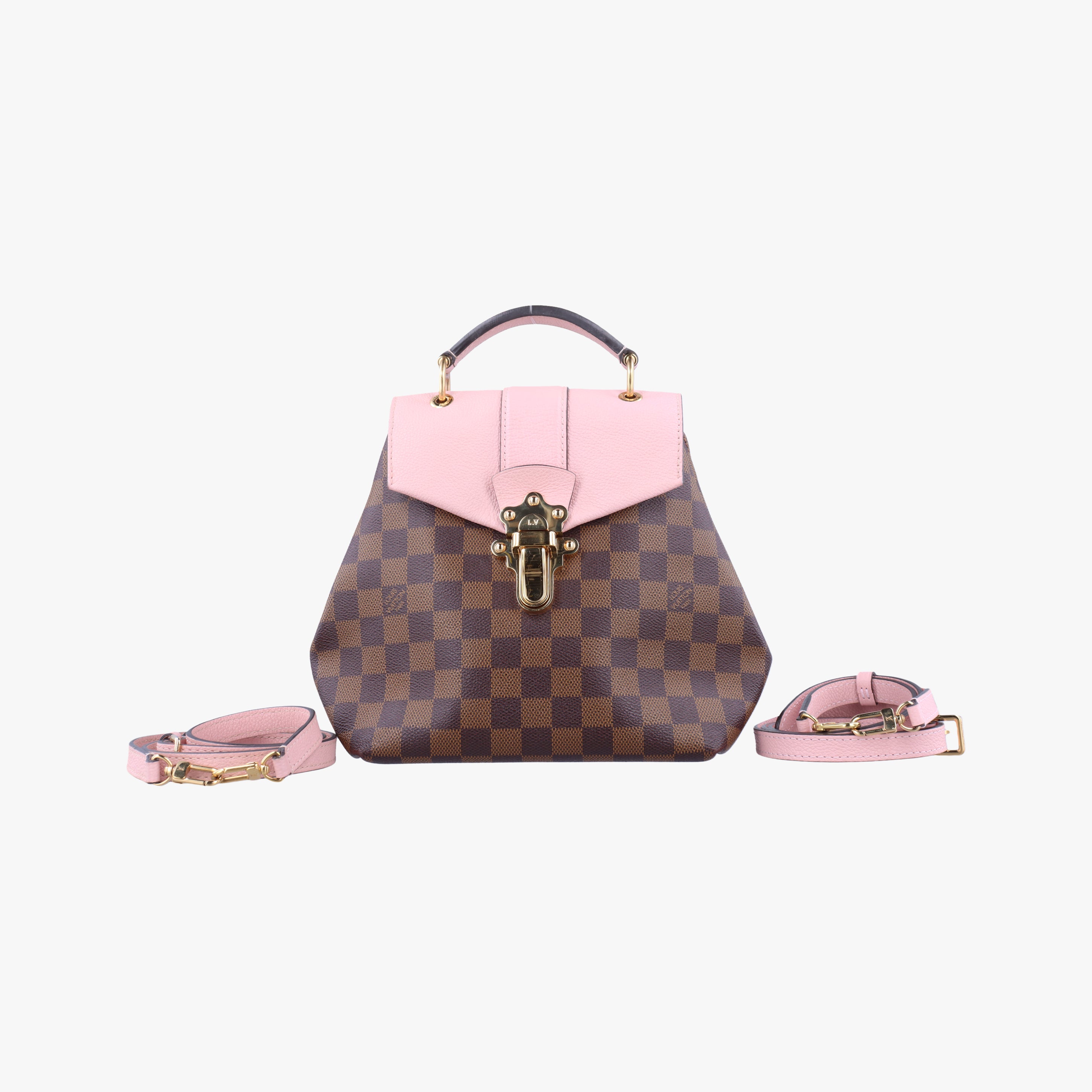 Pre-owned Louis Vuitton Daypack Clapton EBENE×MAGNOLIA Monogram Canvas×calf leather N42262 backpack/rucksack | stylenewstar