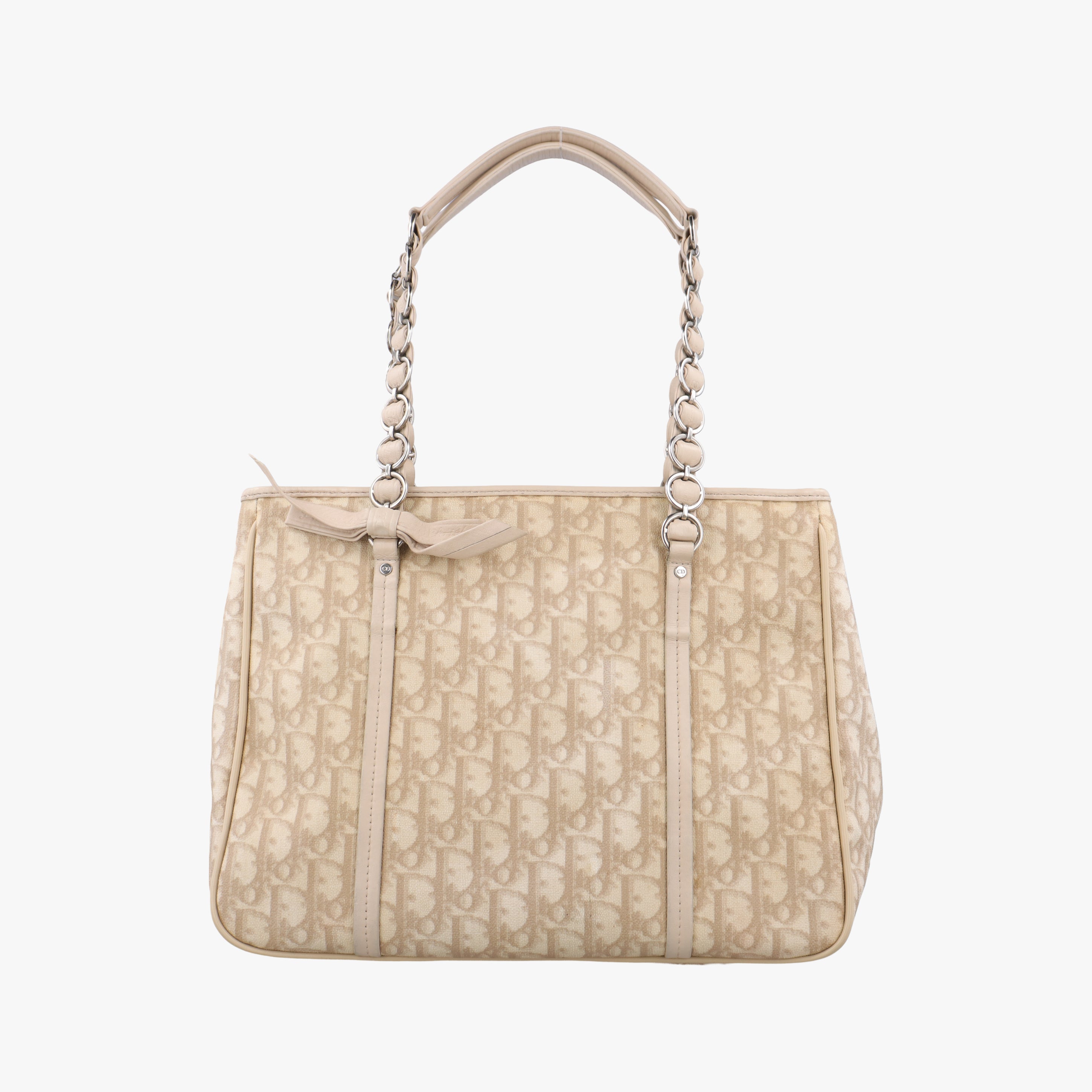Vintage Christian Dior Diorissimo Romantique Beige PVC coated canvas ×Leather  shoulderbag | stylenewstar