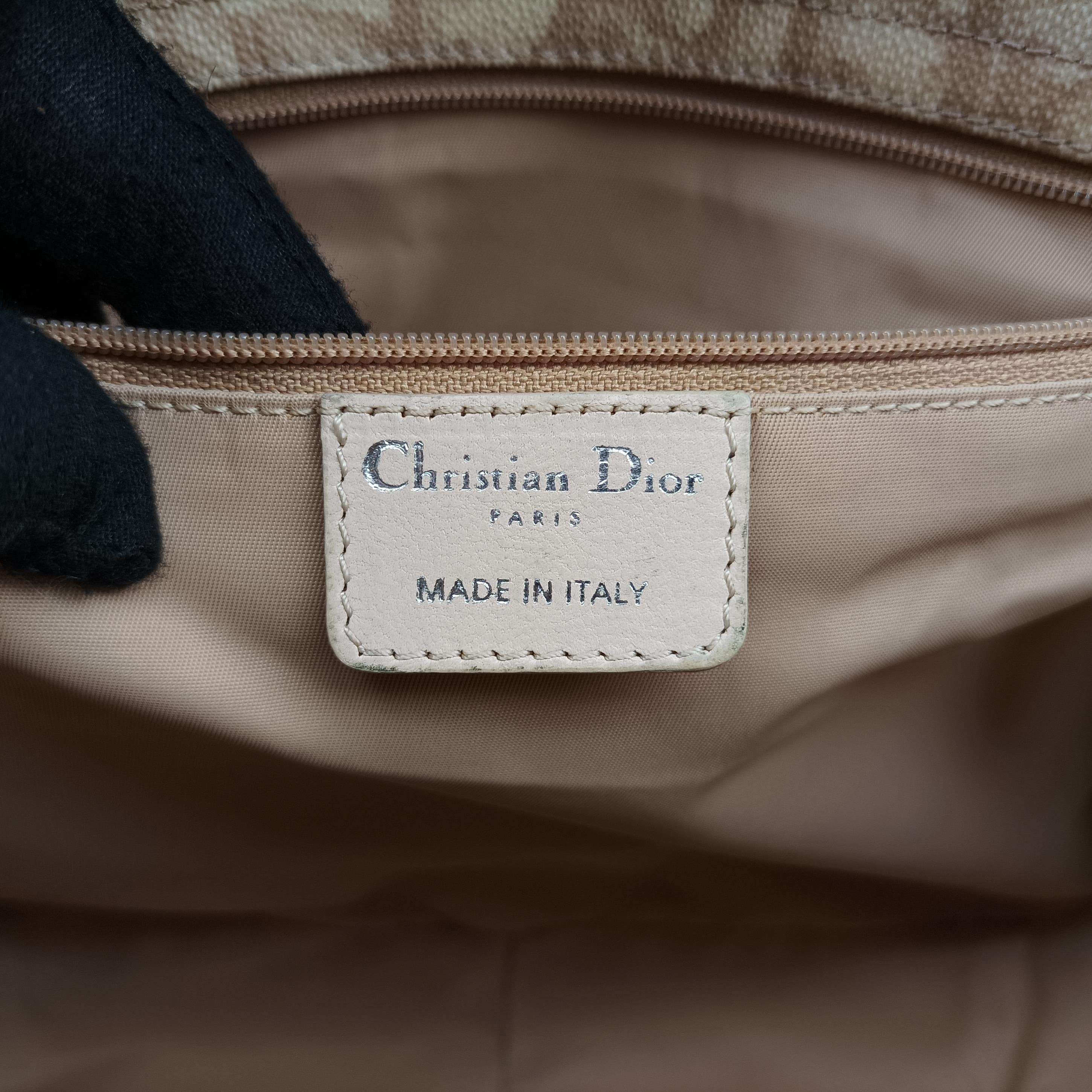 Vintage Christian Dior Diorissimo Romantique Beige PVC coated canvas ×Leather  shoulderbag | stylenewstar