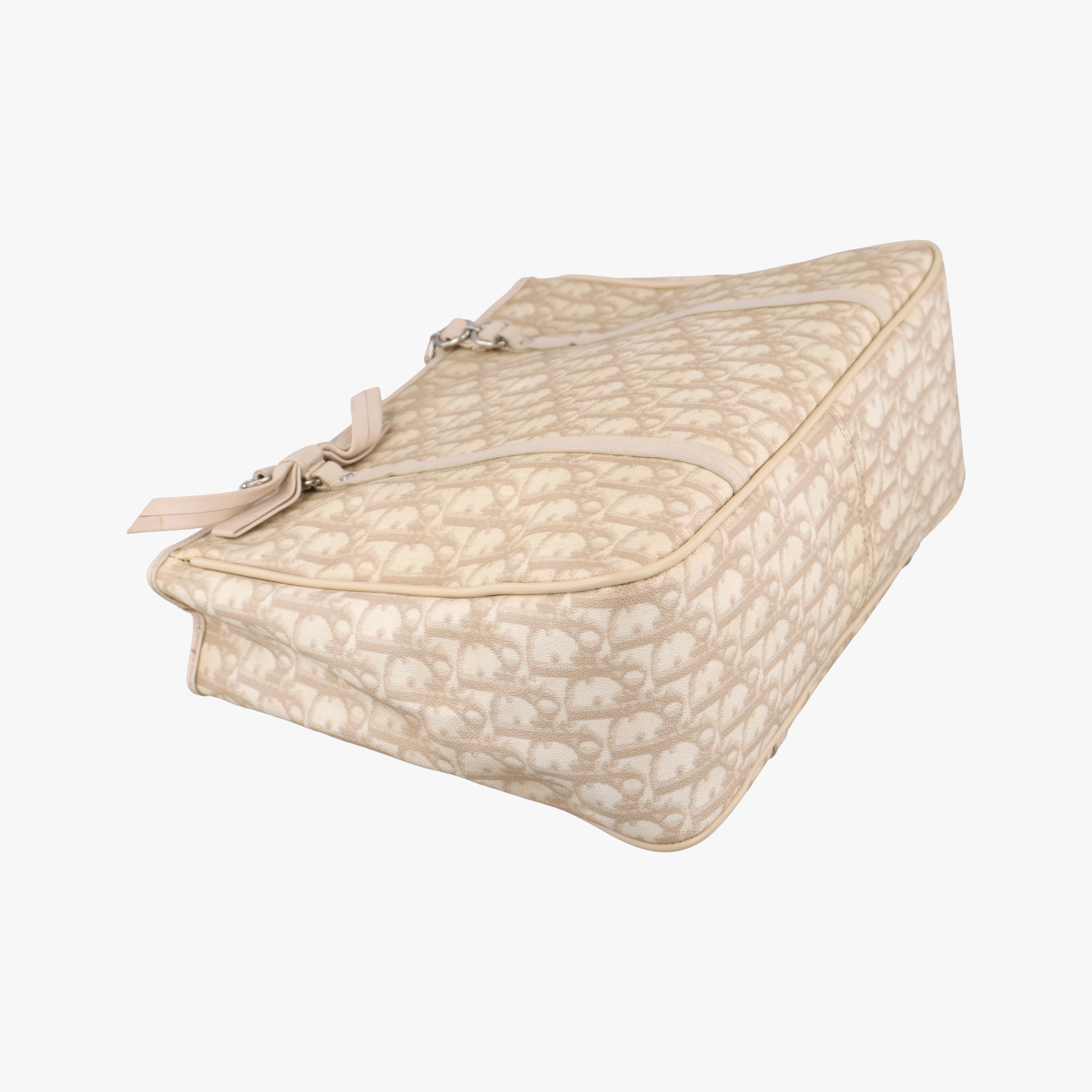 Vintage Christian Dior Diorissimo Romantique Beige PVC coated canvas ×Leather  shoulderbag | stylenewstar