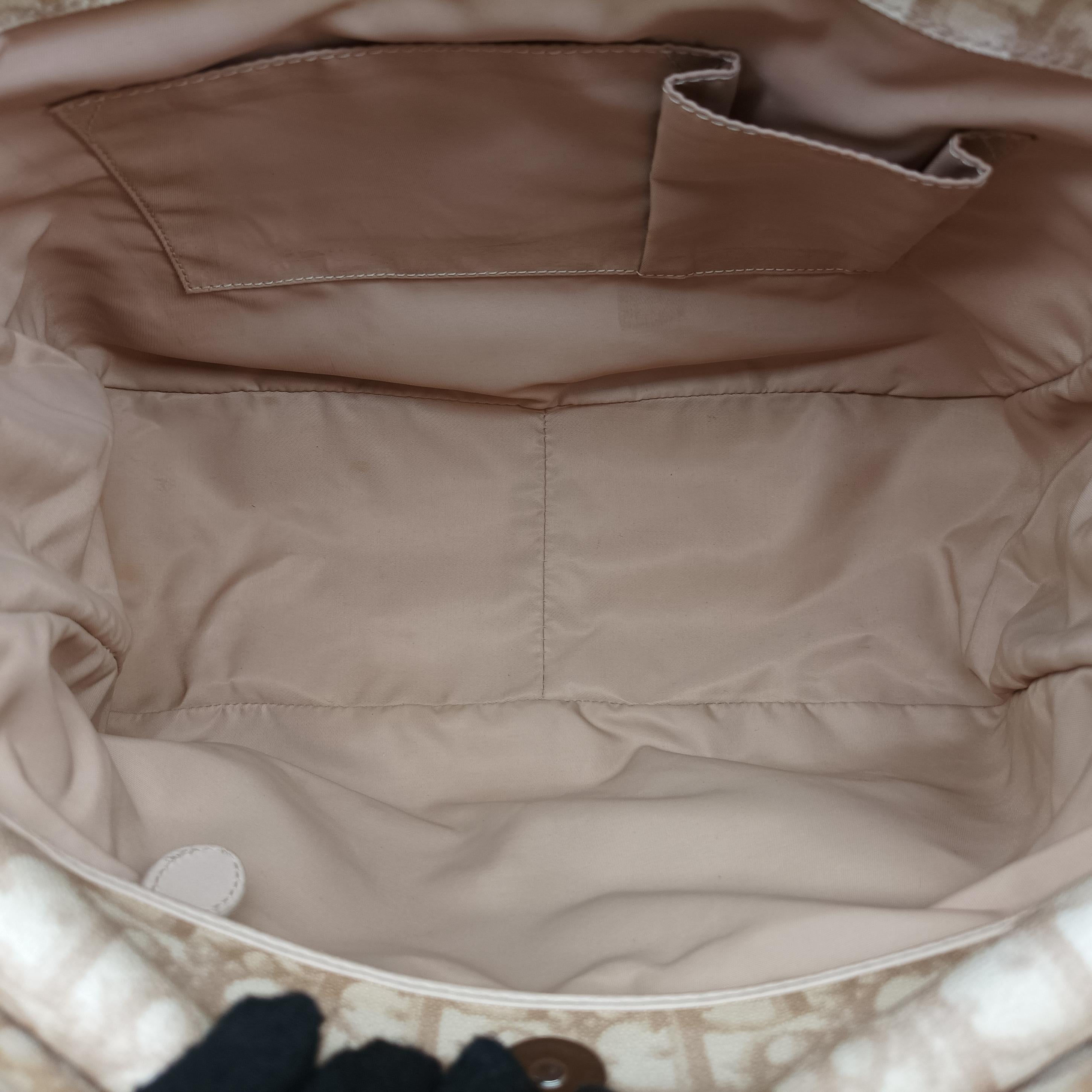 Vintage Christian Dior Diorissimo Romantique Beige PVC coated canvas ×Leather  shoulderbag | stylenewstar