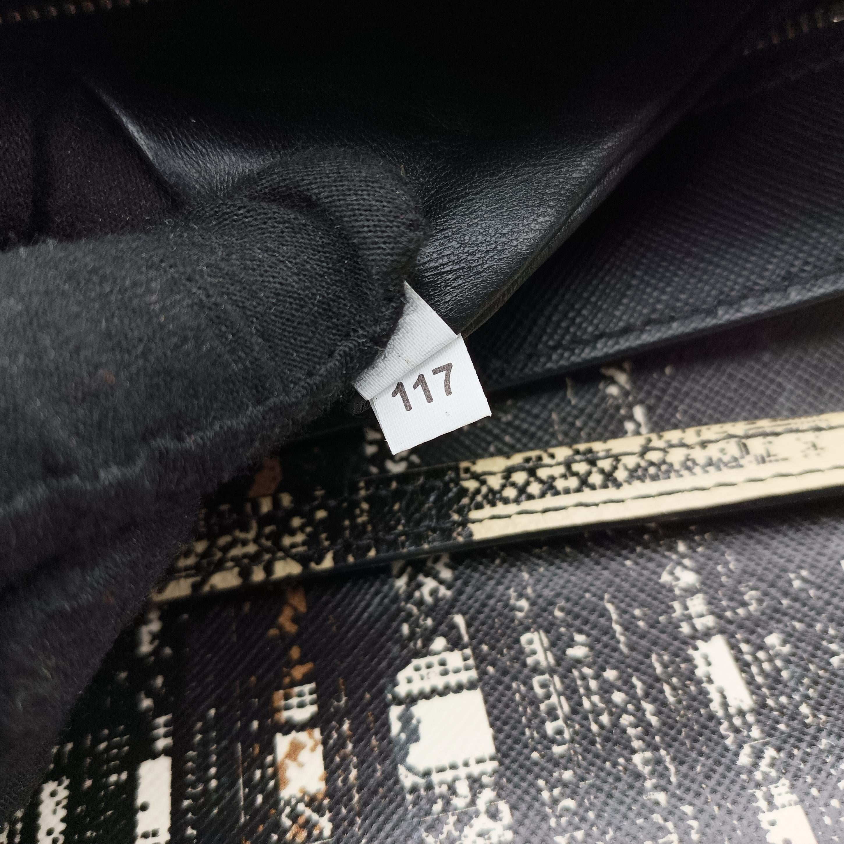Pre-owned Prada Saffiano Tessuto Black×Multicolour Saffiano Leather  shoulderbag | stylenewstar