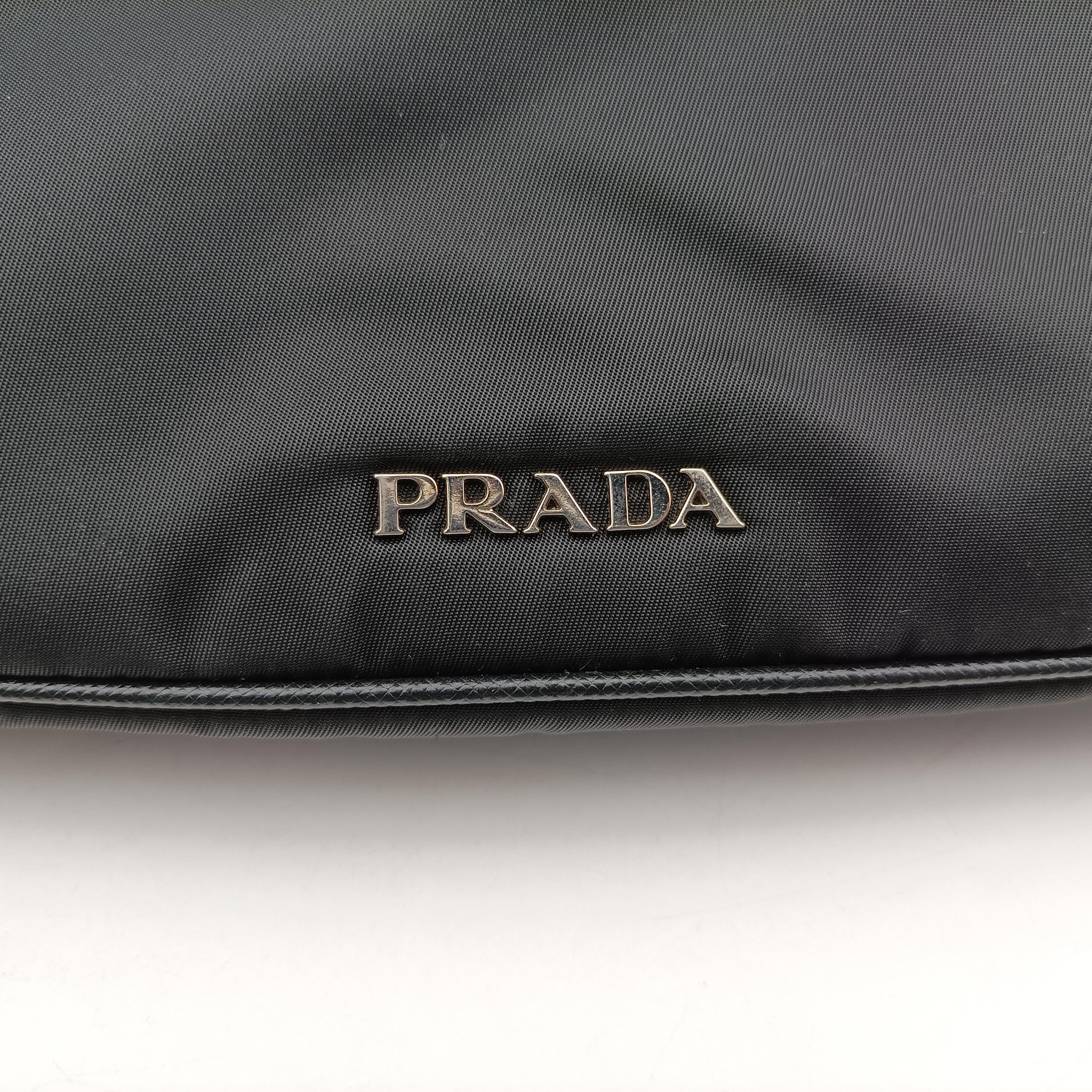 Pre-owned Prada Saffiano Tessuto Black×Multicolour Saffiano Leather  shoulderbag | stylenewstar