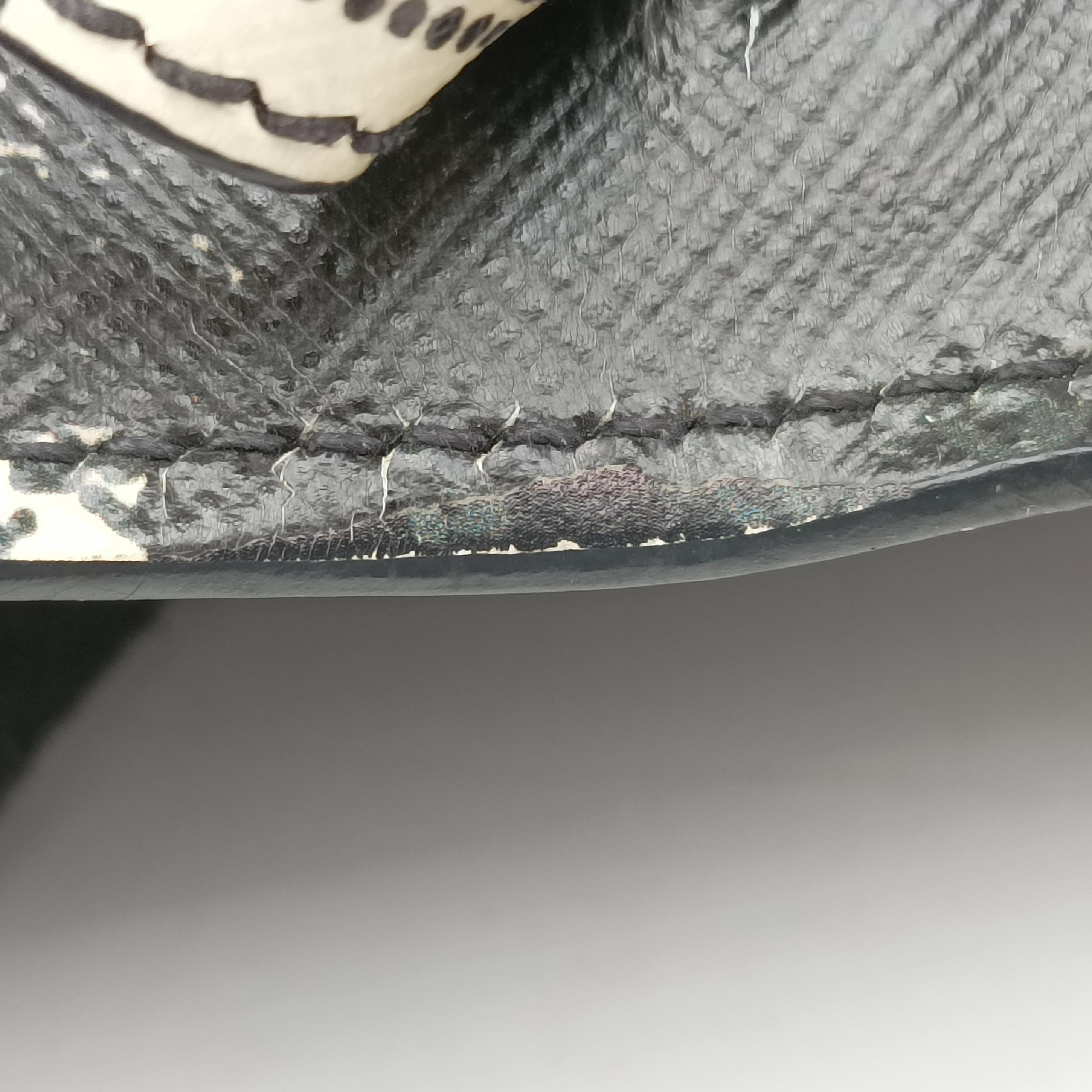 Pre-owned Prada Saffiano Tessuto Black×Multicolour Saffiano Leather  shoulderbag | stylenewstar