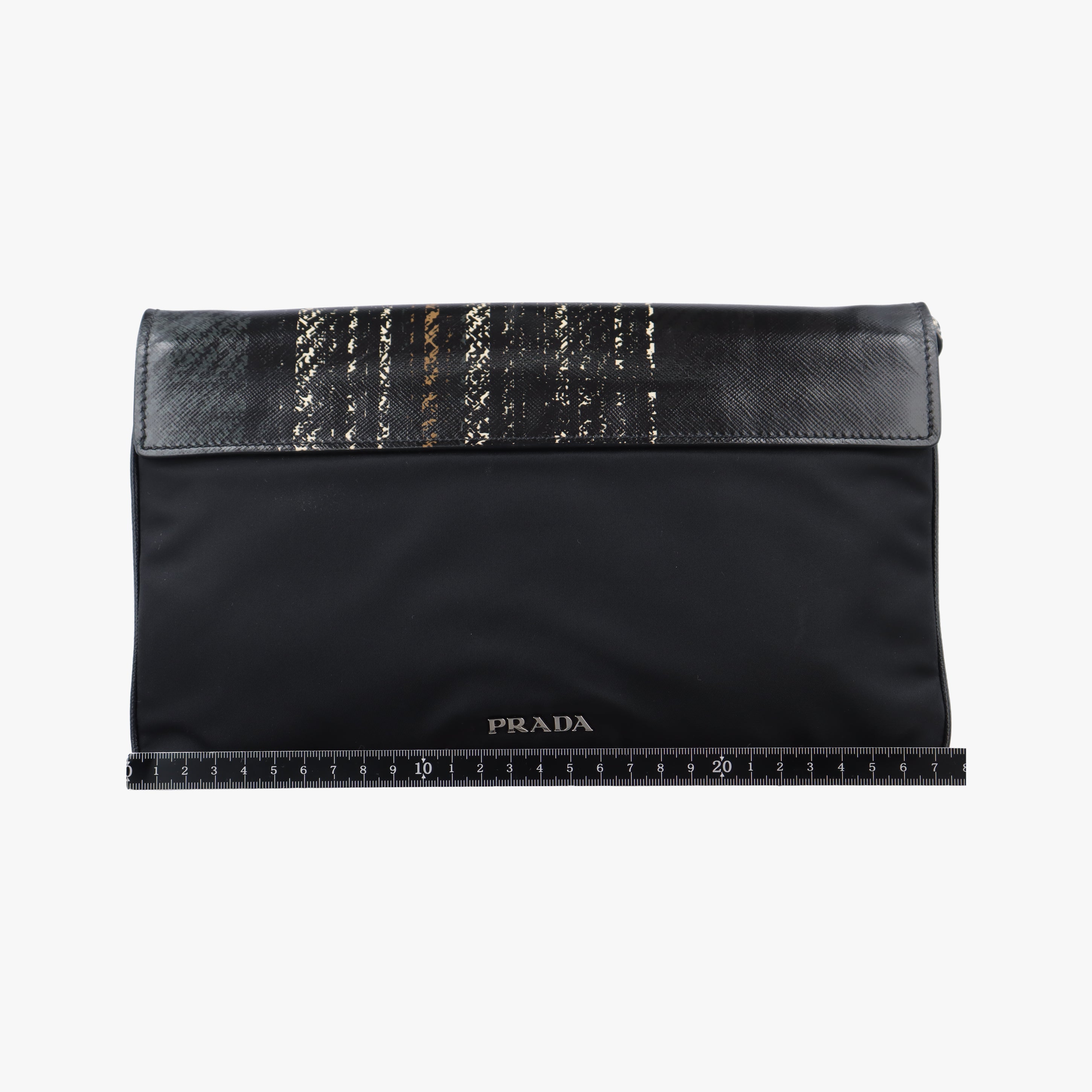 Pre-owned Prada Saffiano Tessuto Black×Multicolour Saffiano Leather  shoulderbag | stylenewstar