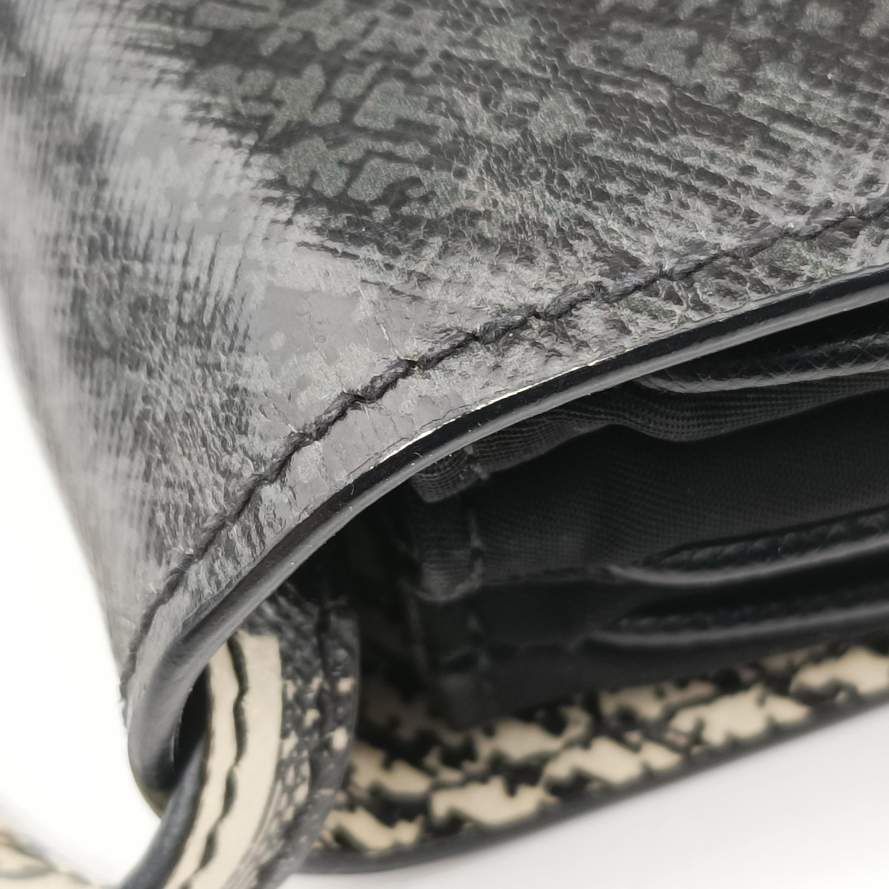 Pre-owned Prada Saffiano Tessuto Black×Multicolour Saffiano Leather  shoulderbag | stylenewstar