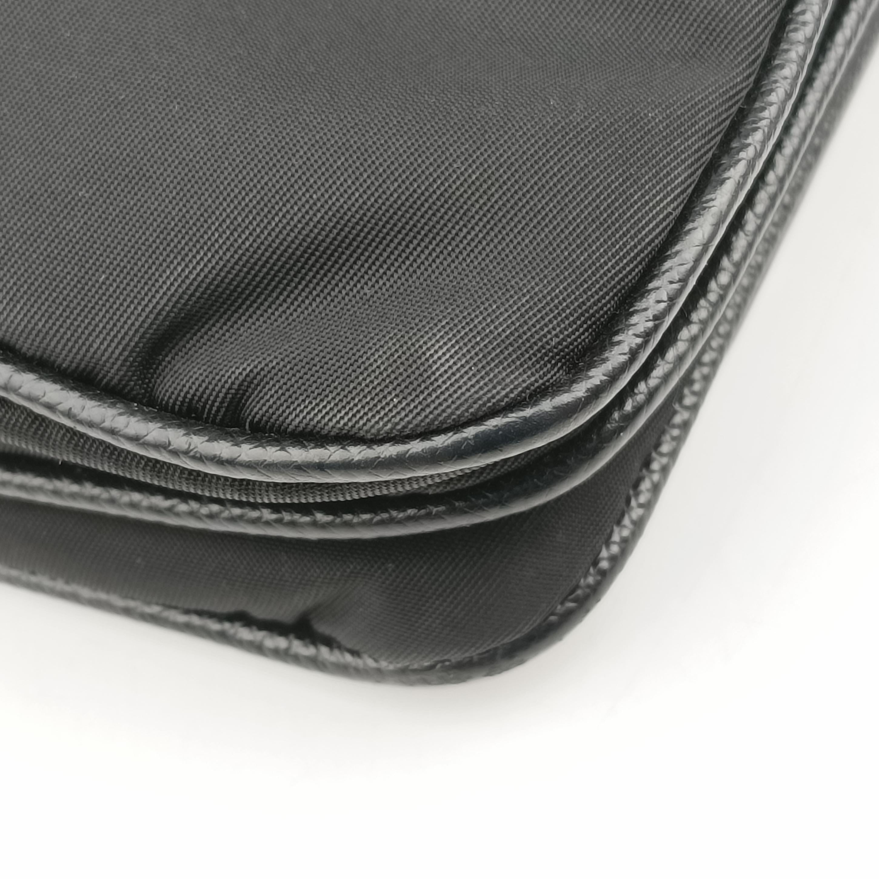 Pre-owned Prada Saffiano Tessuto Black×Multicolour Saffiano Leather  shoulderbag | stylenewstar