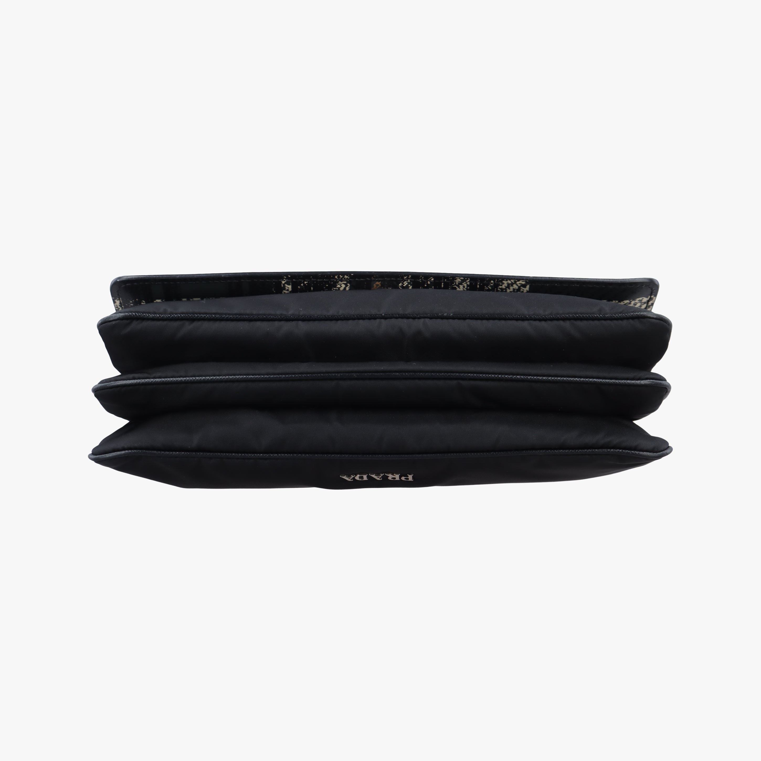 Pre-owned Prada Saffiano Tessuto Black×Multicolour Saffiano Leather  shoulderbag | stylenewstar