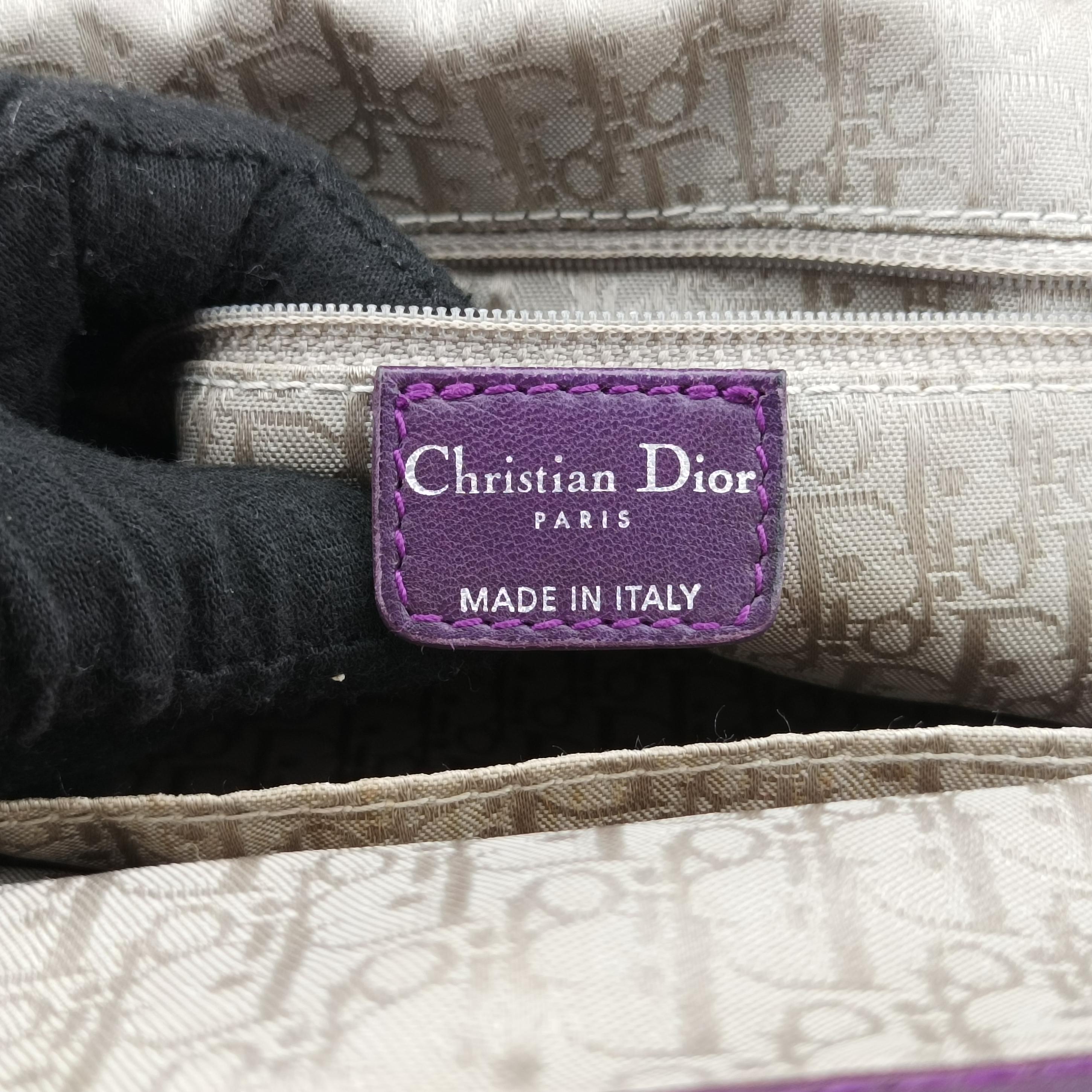 Pre-owned Christian Dior Plisse Purple lambskin  shoulderbag | stylenewstar