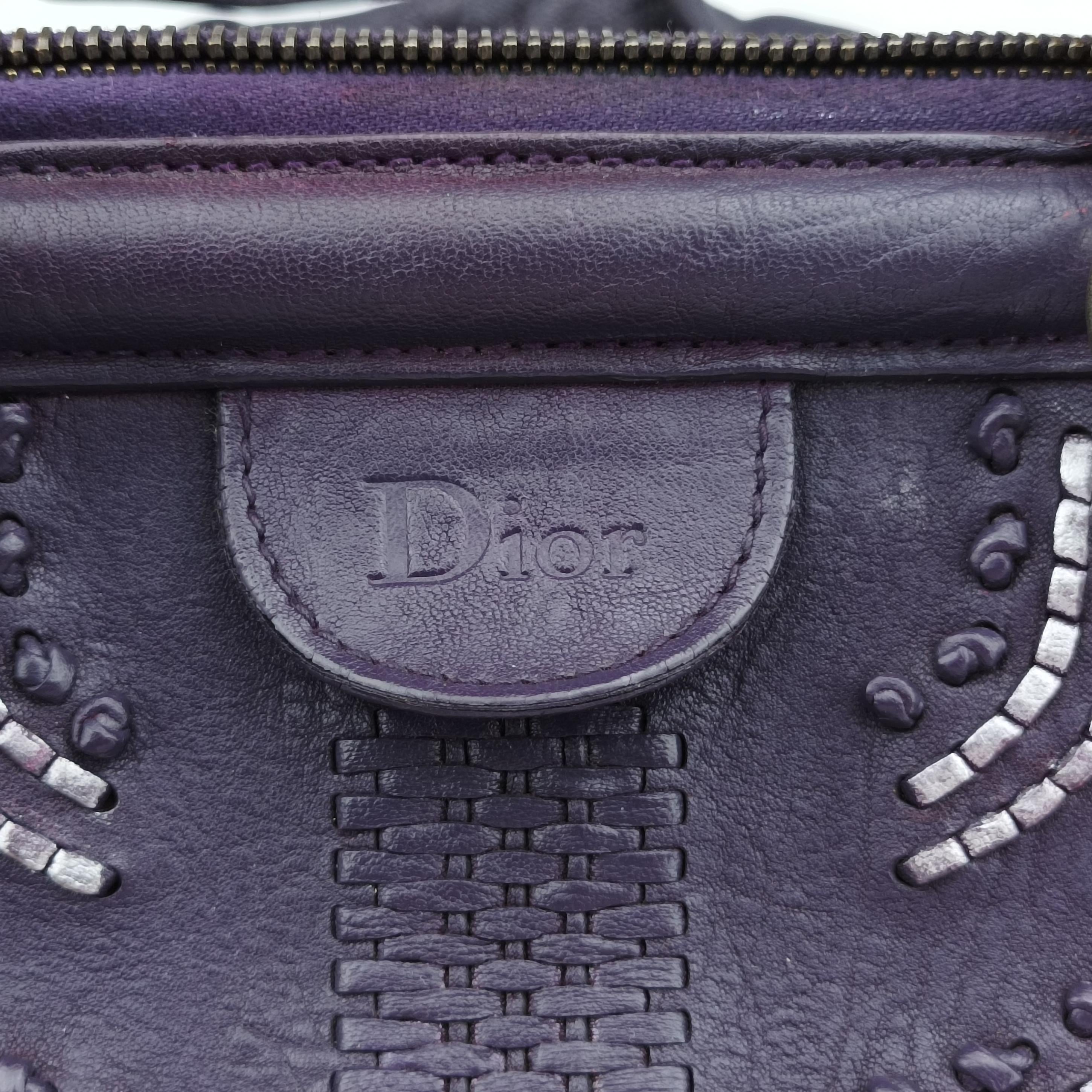 Pre-owned Christian Dior Plisse Purple lambskin  shoulderbag | stylenewstar