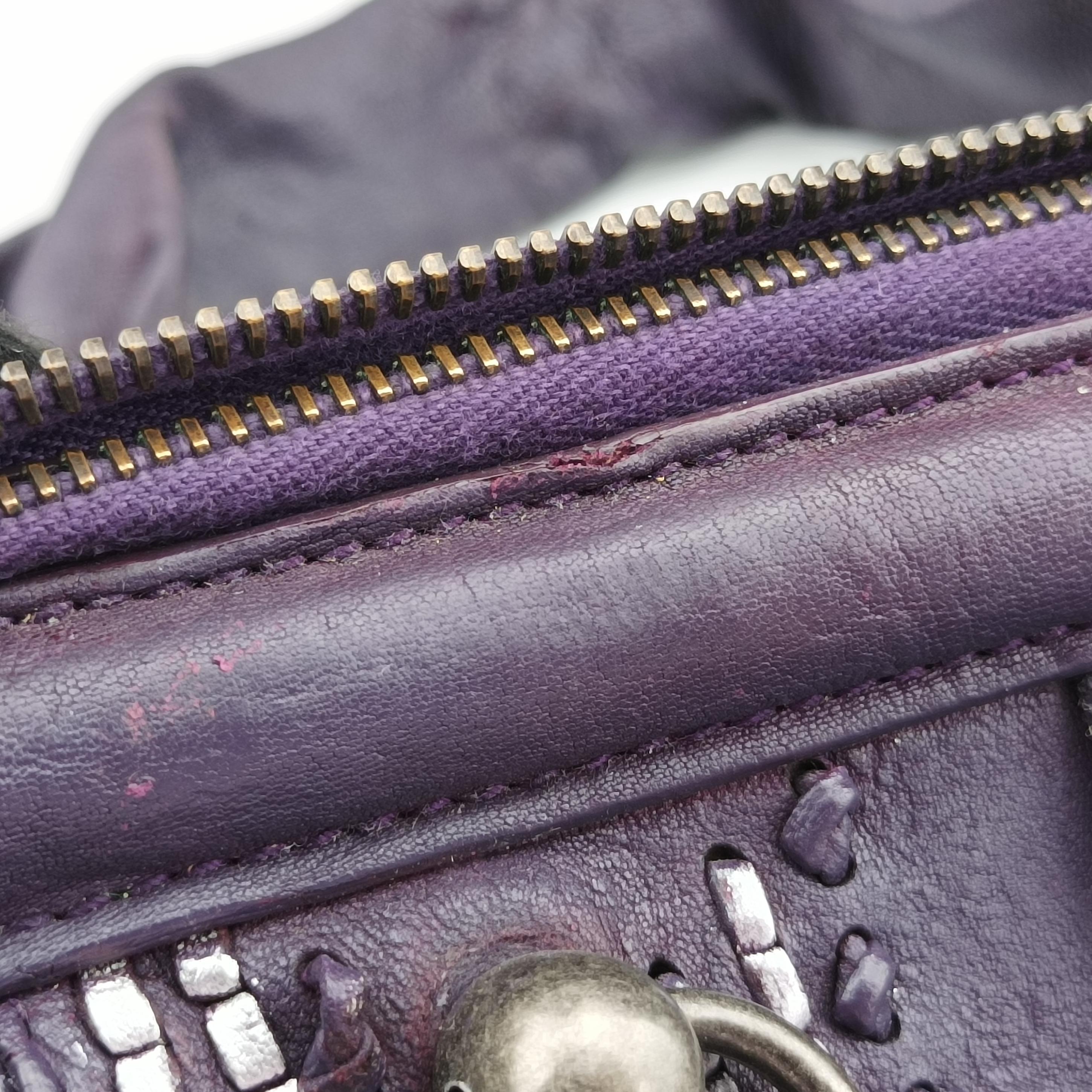Pre-owned Christian Dior Plisse Purple lambskin  shoulderbag | stylenewstar