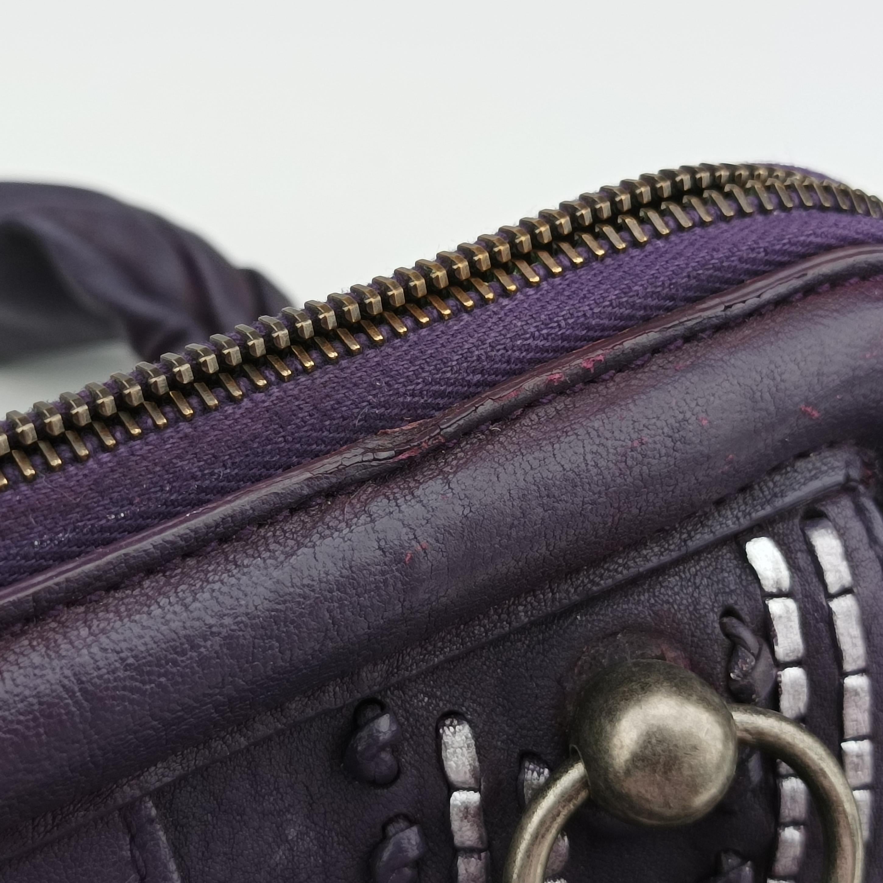 Pre-owned Christian Dior Plisse Purple lambskin  shoulderbag | stylenewstar