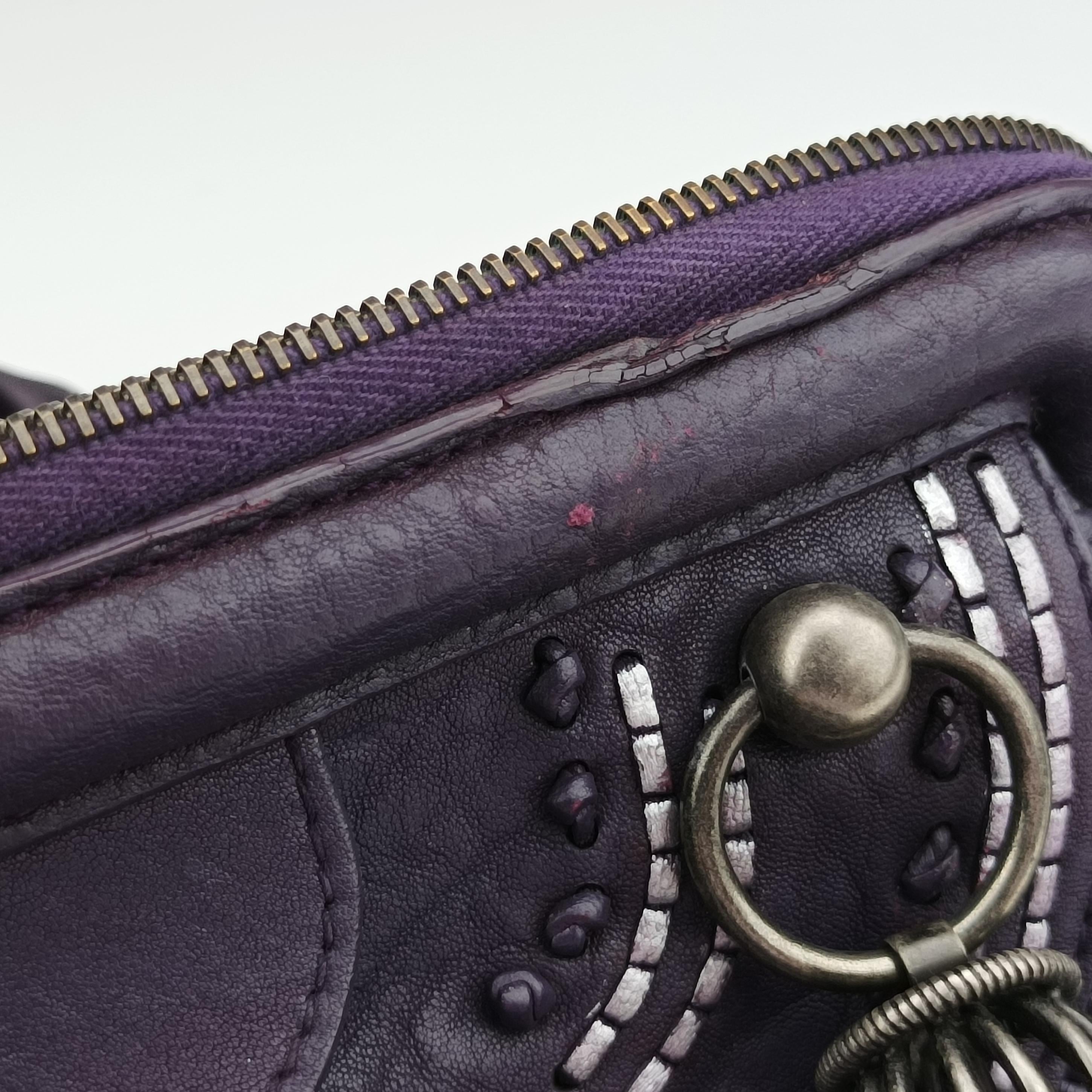 Pre-owned Christian Dior Plisse Purple lambskin  shoulderbag | stylenewstar