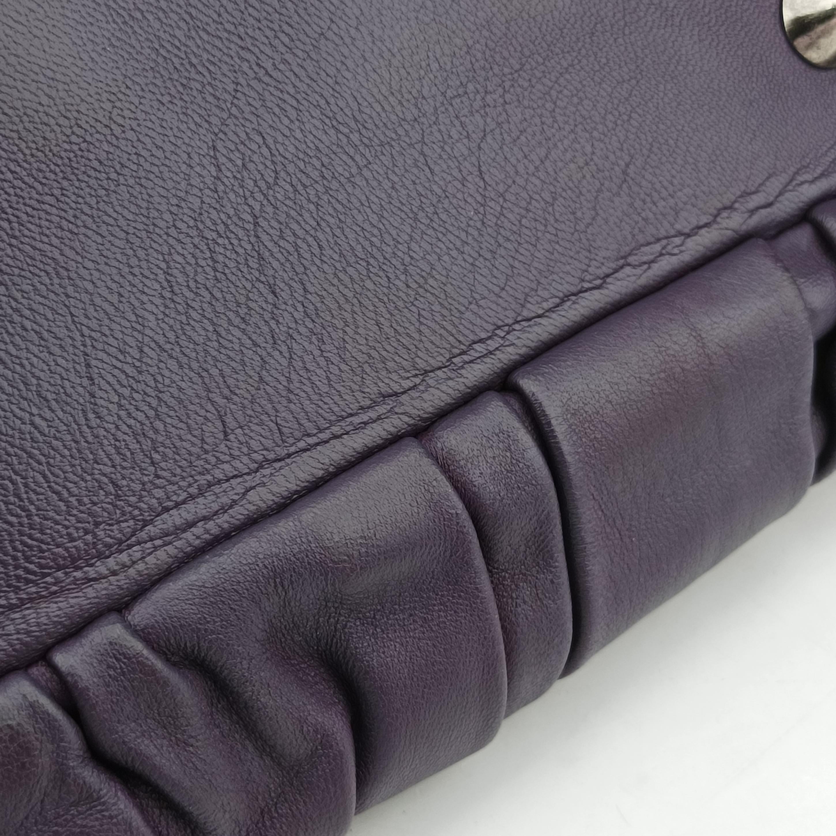 Pre-owned Christian Dior Plisse Purple lambskin  shoulderbag | stylenewstar