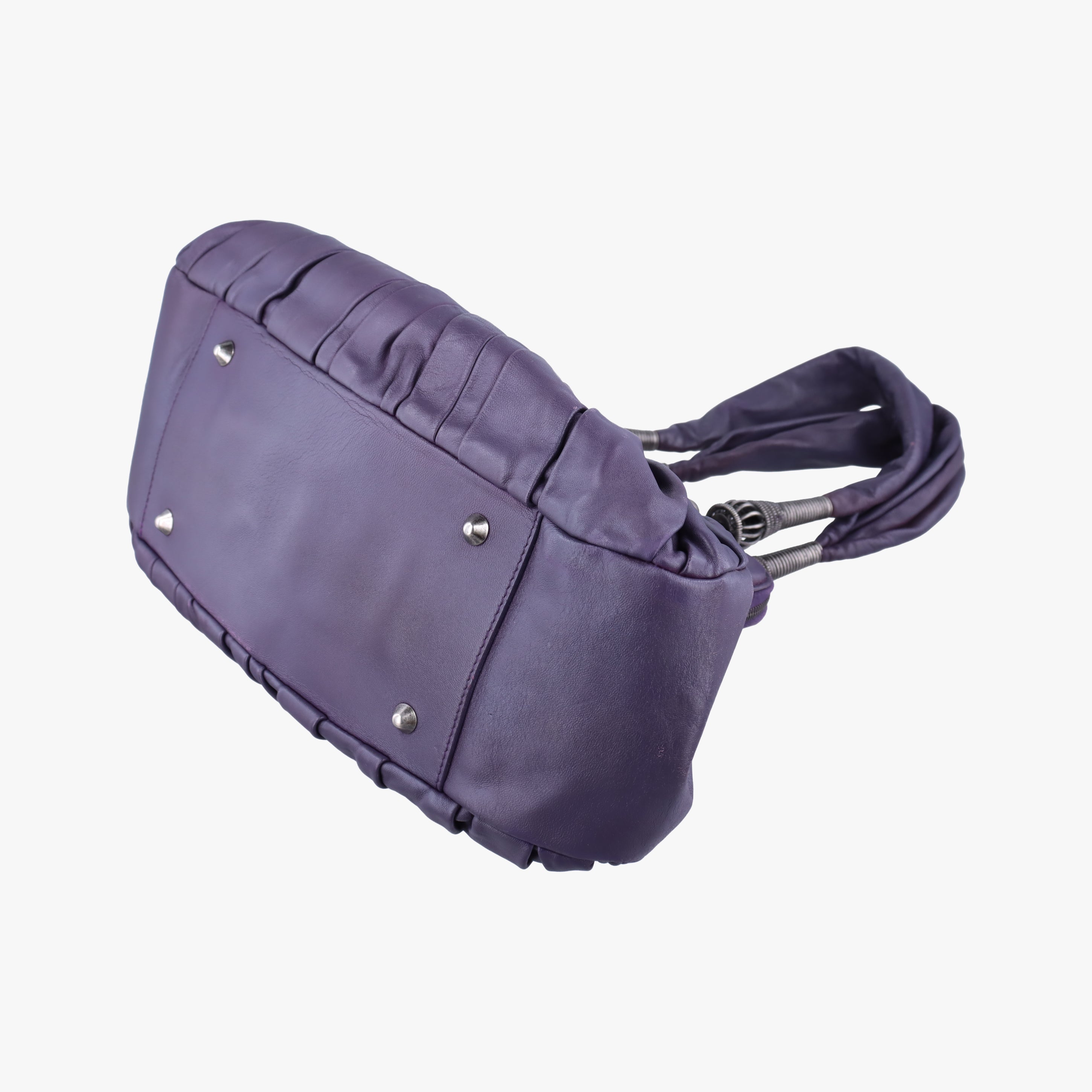 Pre-owned Christian Dior Plisse Purple lambskin  shoulderbag | stylenewstar