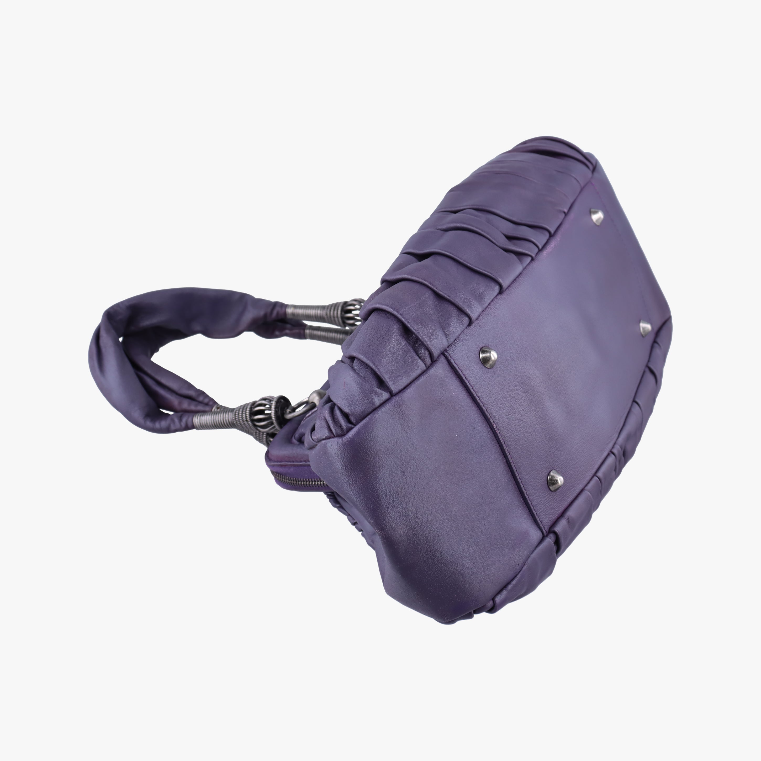 Pre-owned Christian Dior Plisse Purple lambskin  shoulderbag | stylenewstar