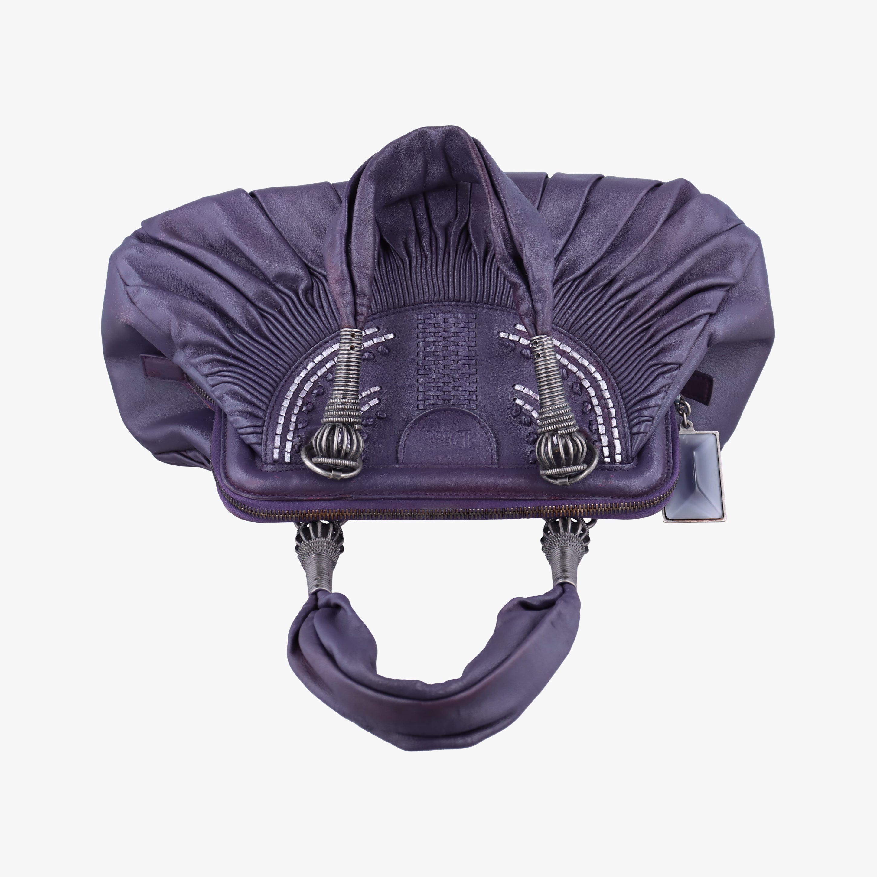 Pre-owned Christian Dior Plisse Purple lambskin  shoulderbag | stylenewstar